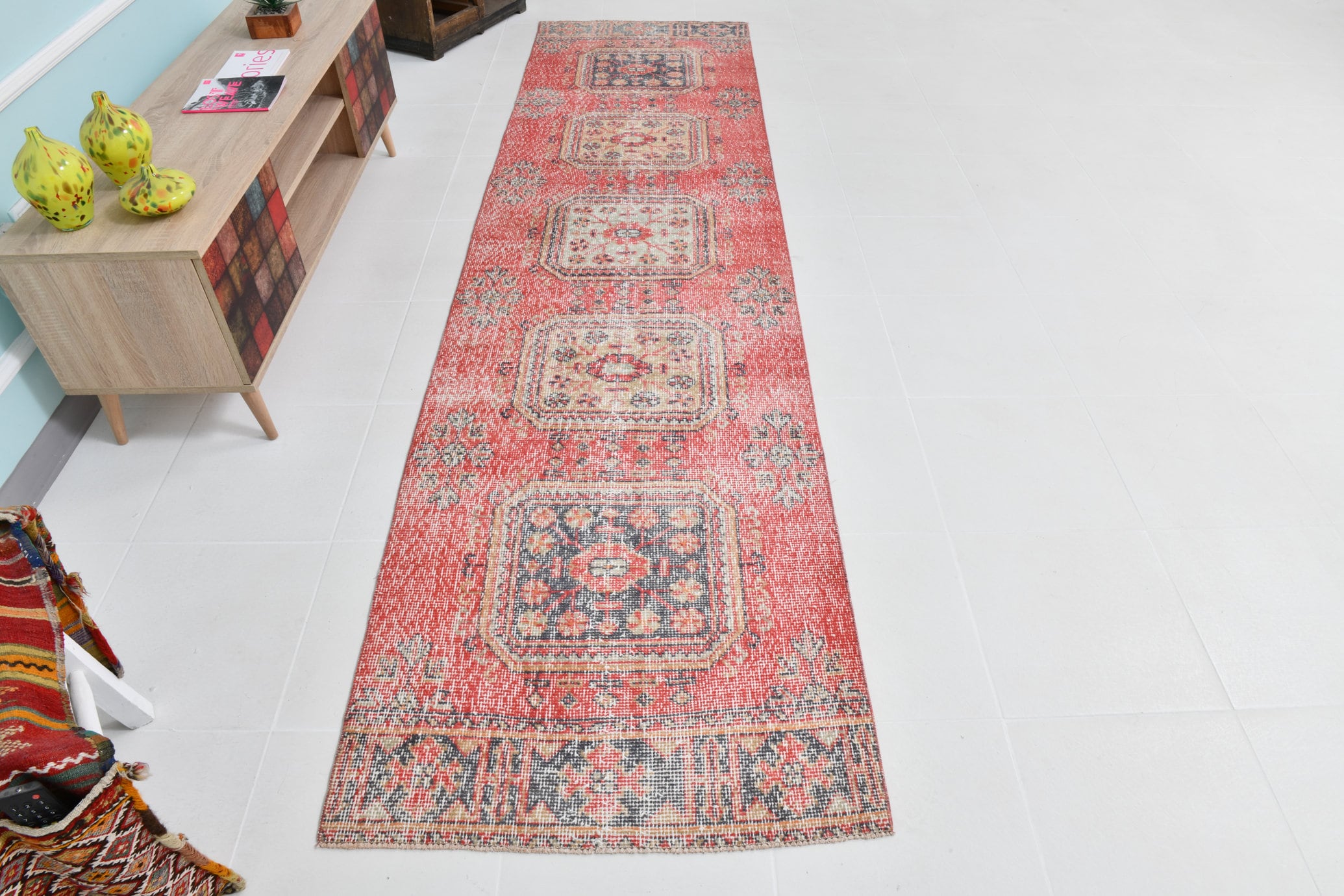 Turkish Vintage Runner Rug 11’2’ x 2’11’