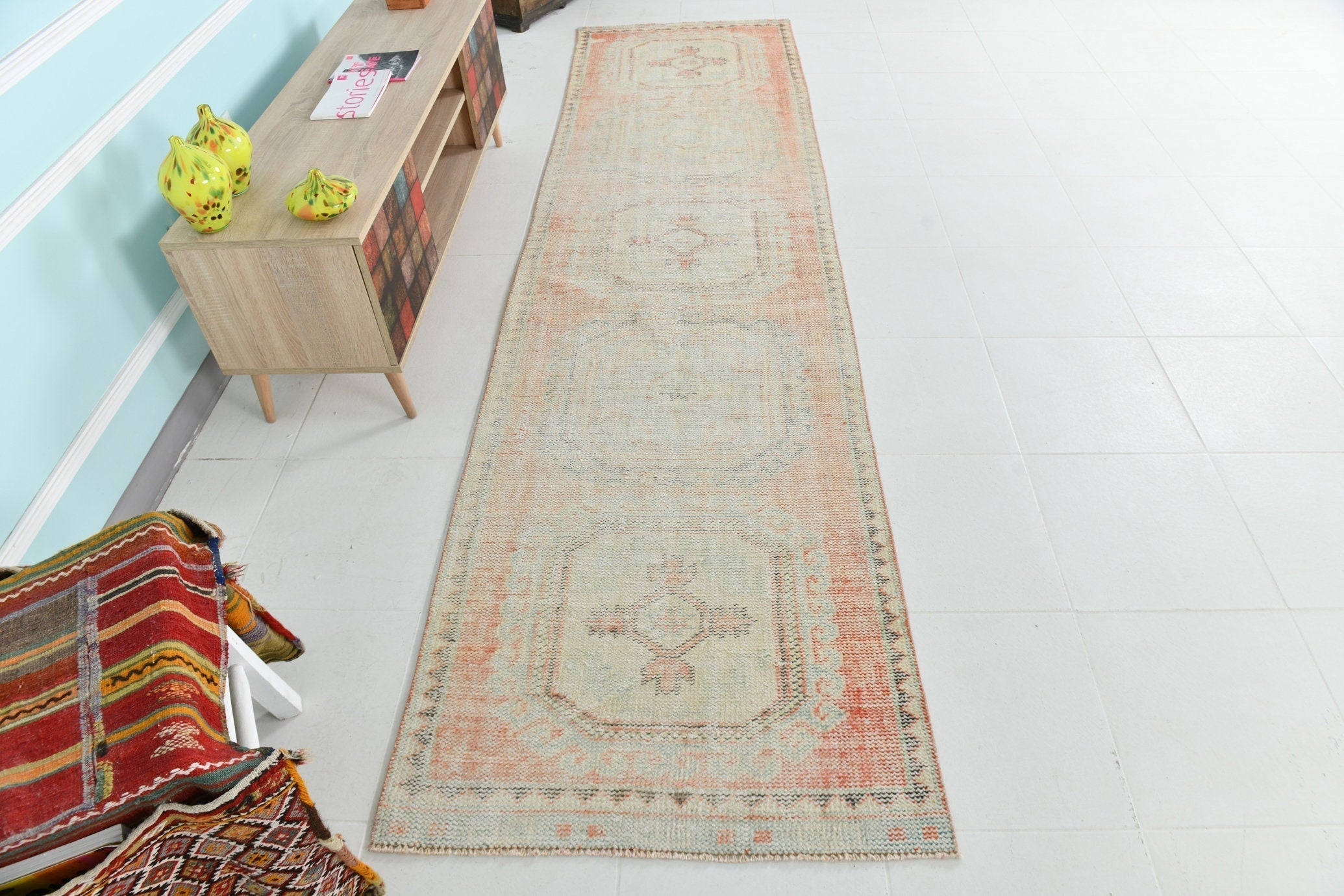 Turkish Vintage Runner Rug 11’2’ x 2’11’