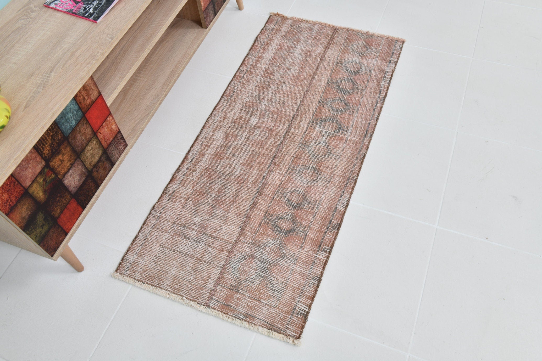 Turkish Vintage Runner Rug 1’12’ x 4’3’