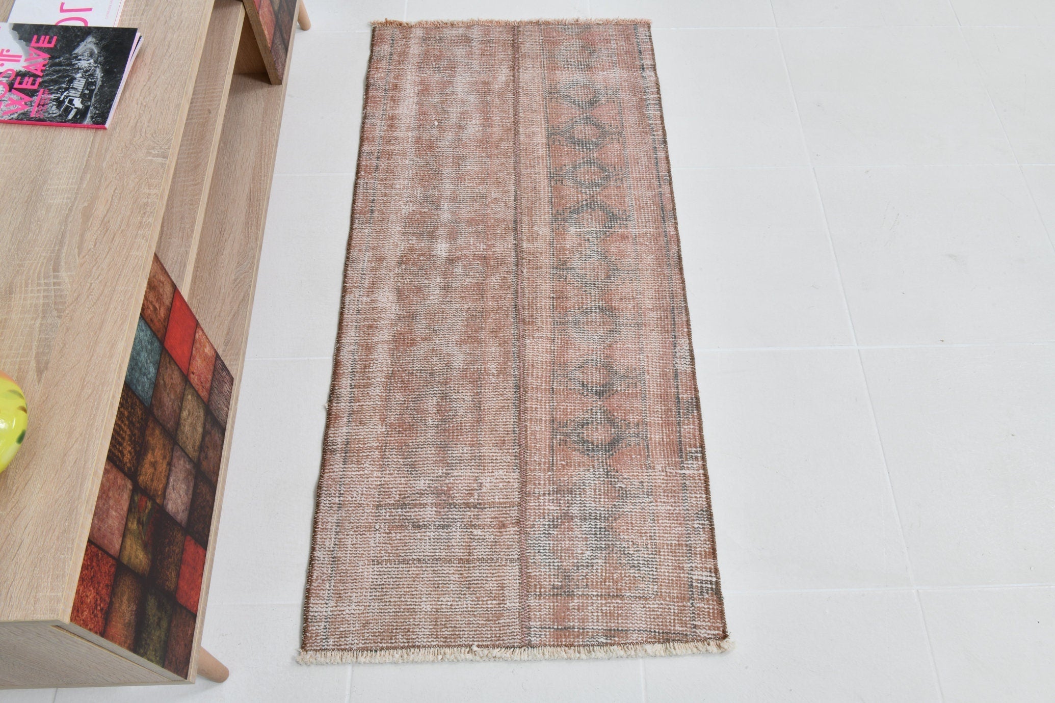 Turkish Vintage Runner Rug 1’12’ x 4’3’