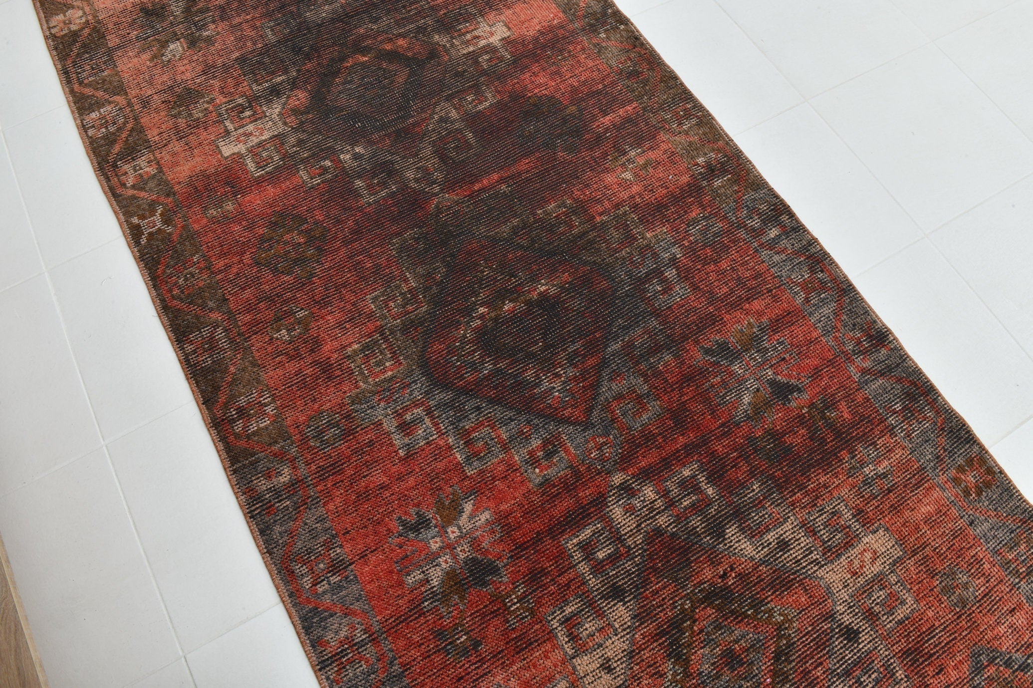 Turkish Vintage Runner Rug 11’8’ x 3’12’