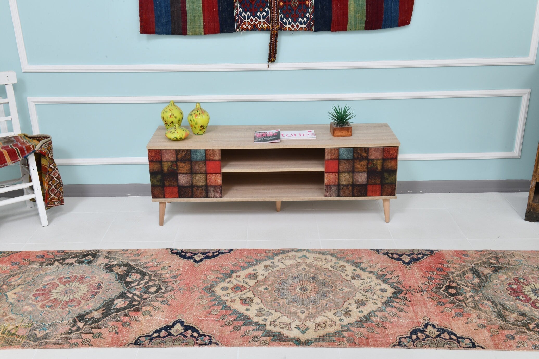 Turkish Vintage Runner Rug 12’9’ x 2’9’