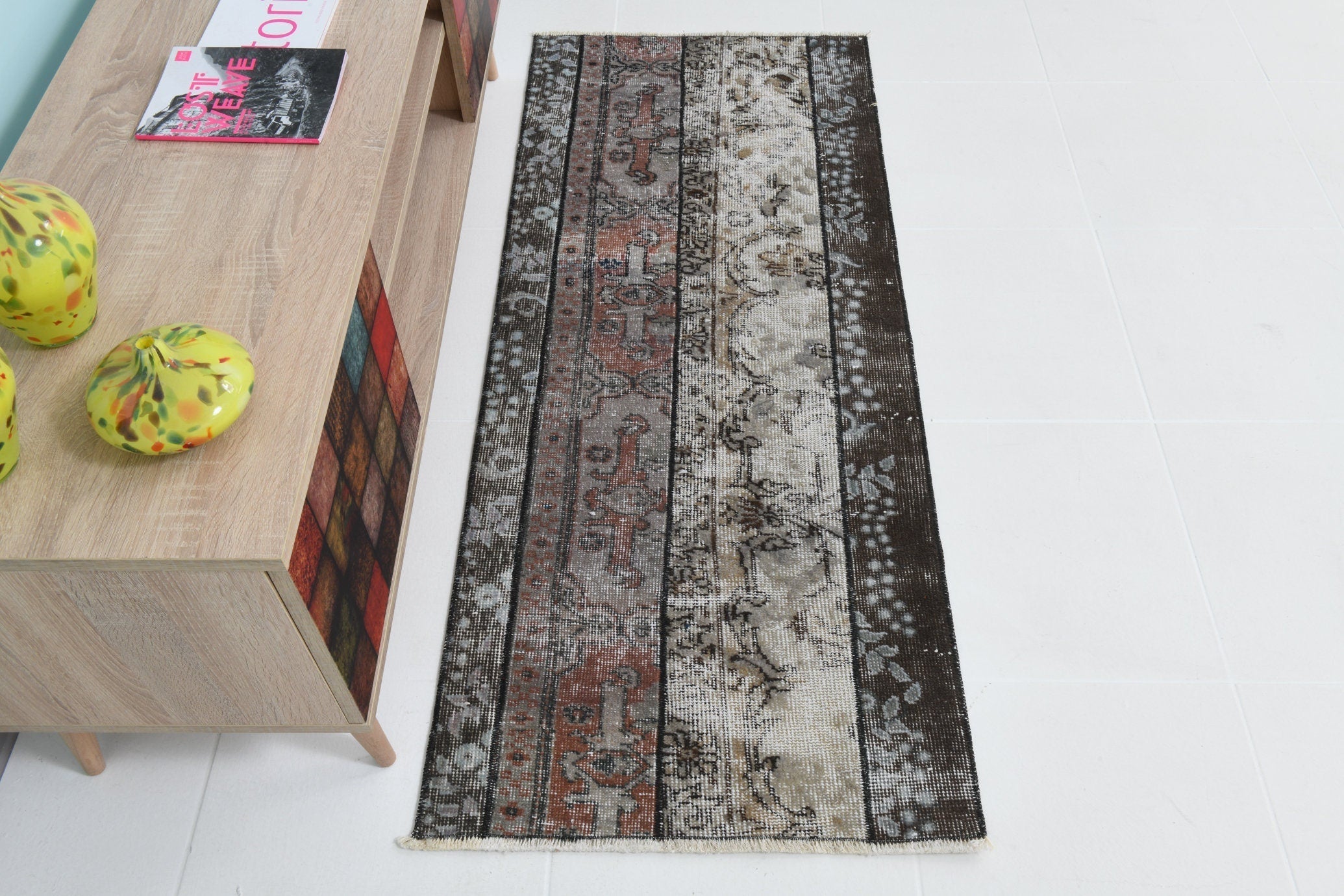 Turkish Vintage Runner Rug 2’1’ x 5’1’