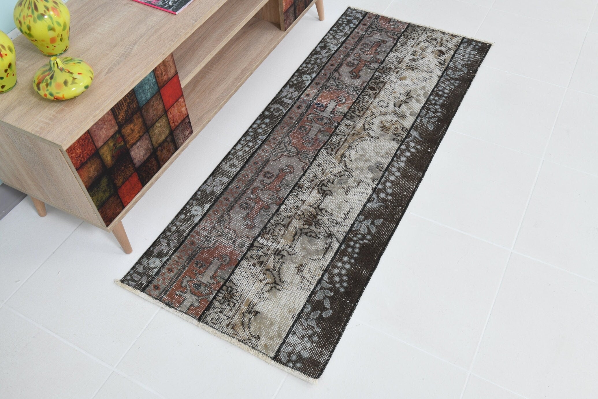 Turkish Vintage Runner Rug 2’1’ x 5’1’