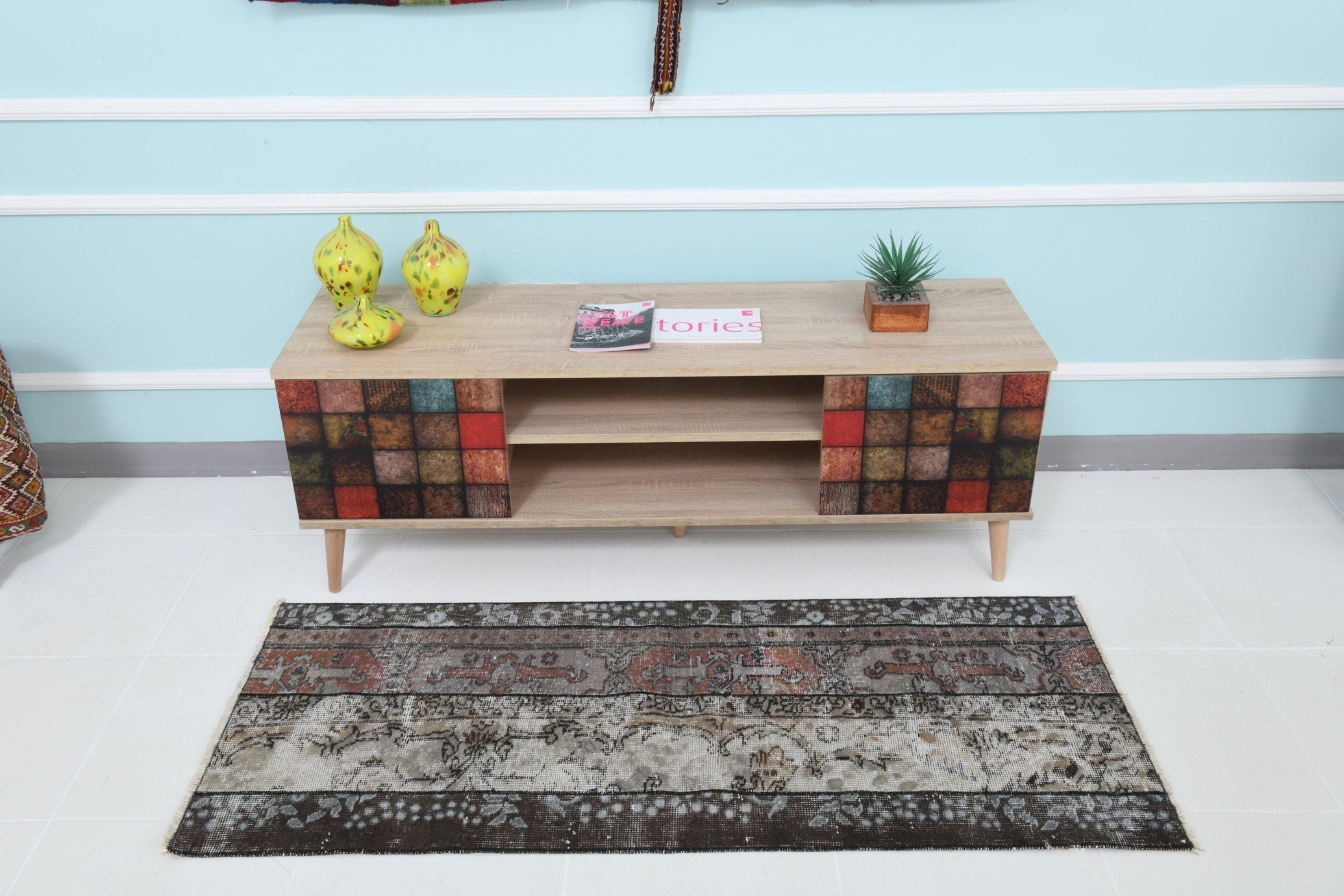 Turkish Vintage Runner Rug 2’1’ x 5’1’