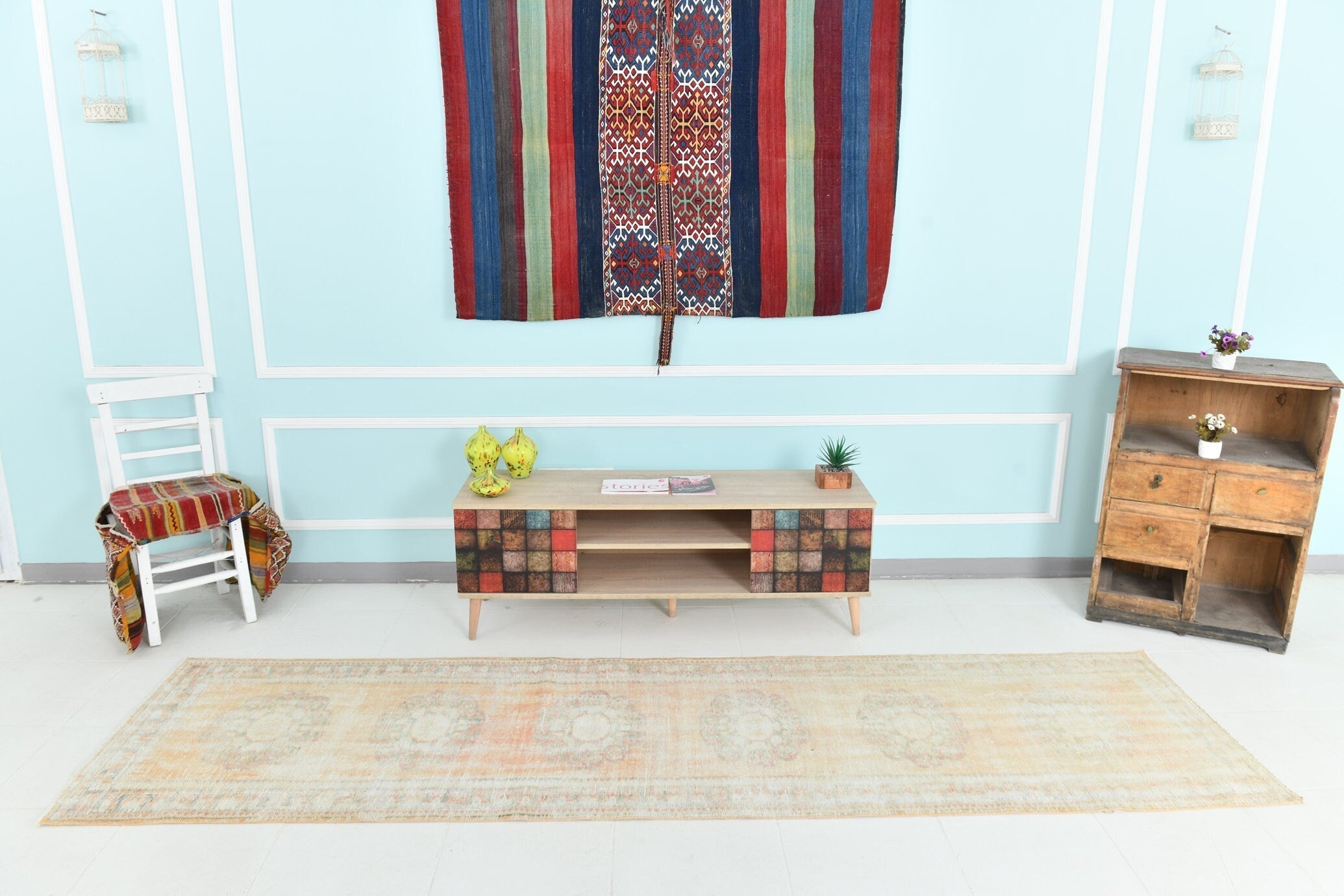 Turkish Vintage Runner Rug 2’10’’ x 10’6’’