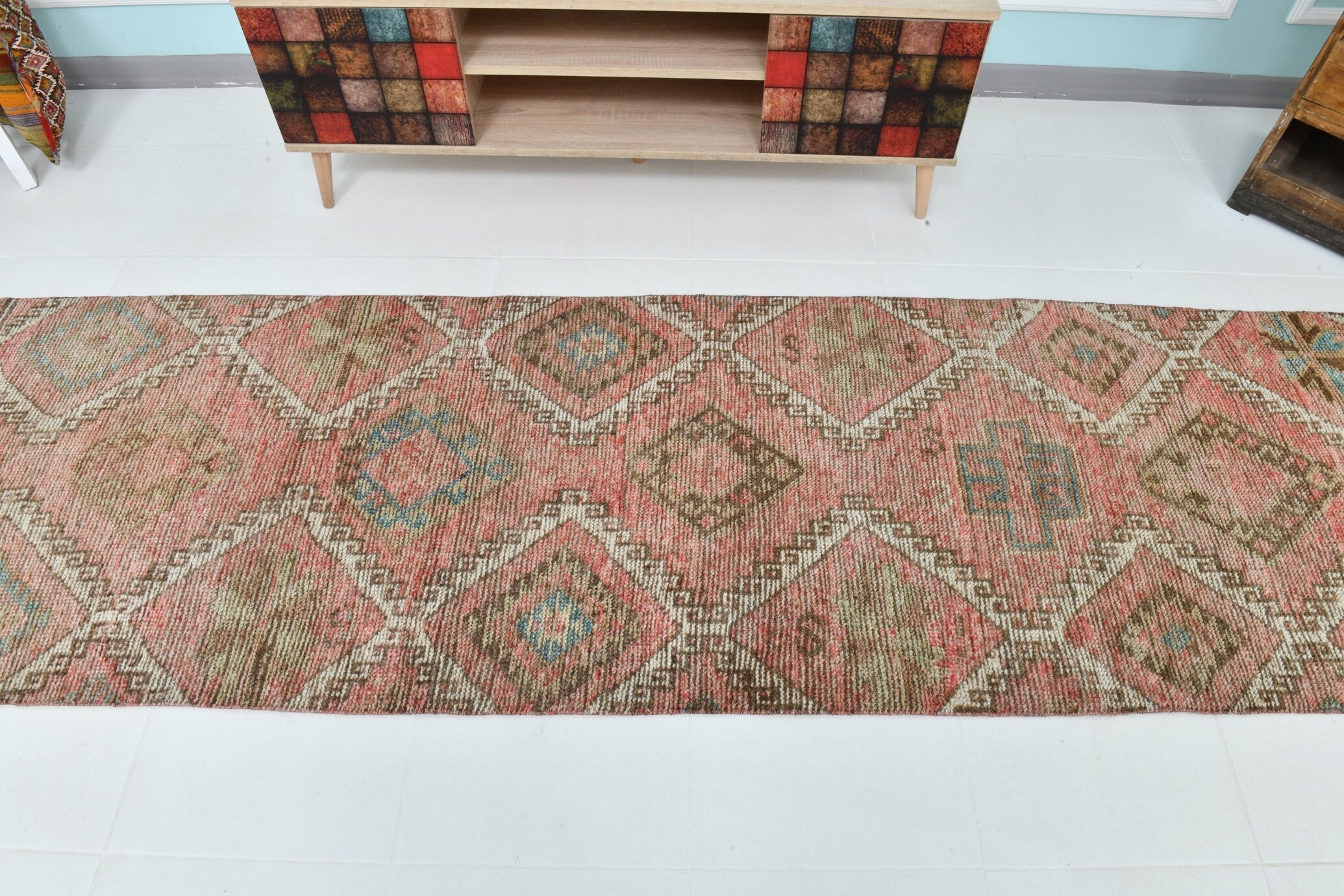 Turkish Vintage Runner Rug 2’11’ x 10’4’