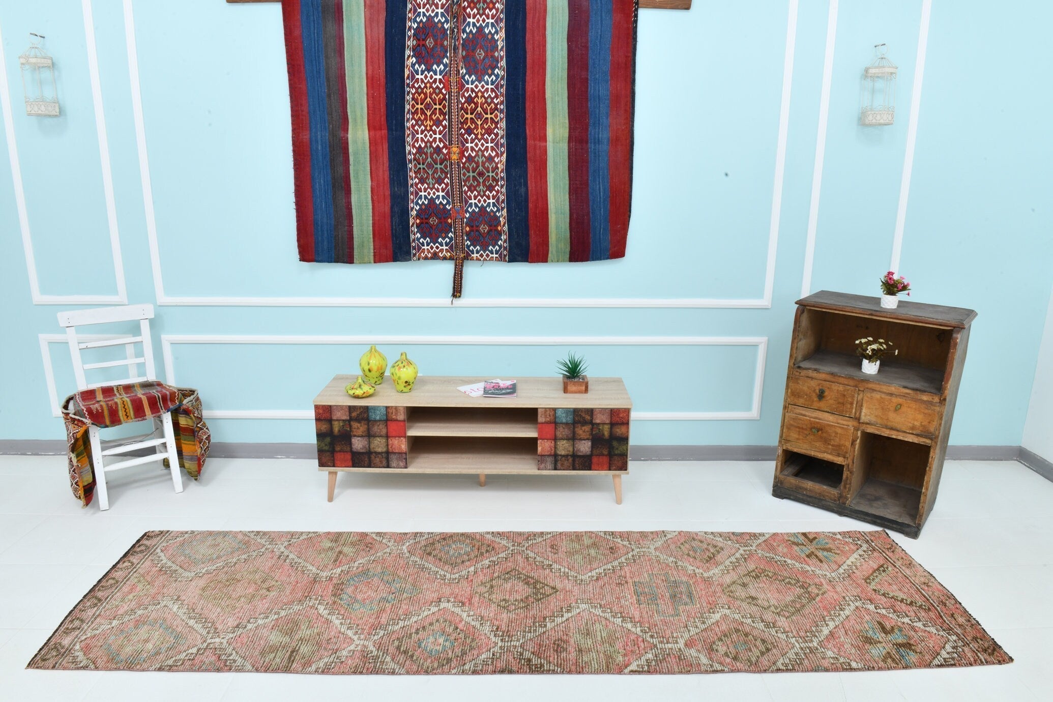 Turkish Vintage Runner Rug 2’11’ x 10’4’