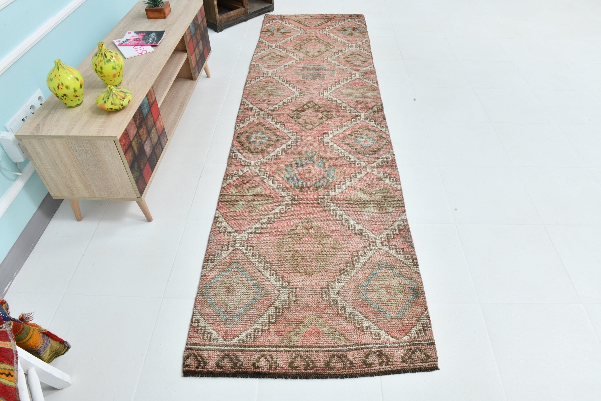 Turkish Vintage Runner Rug 2’11’ x 10’4’