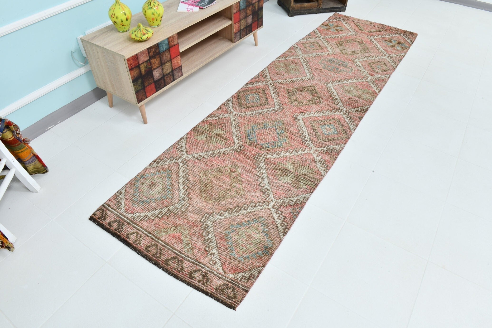 Turkish Vintage Runner Rug 2’11’ x 10’4’