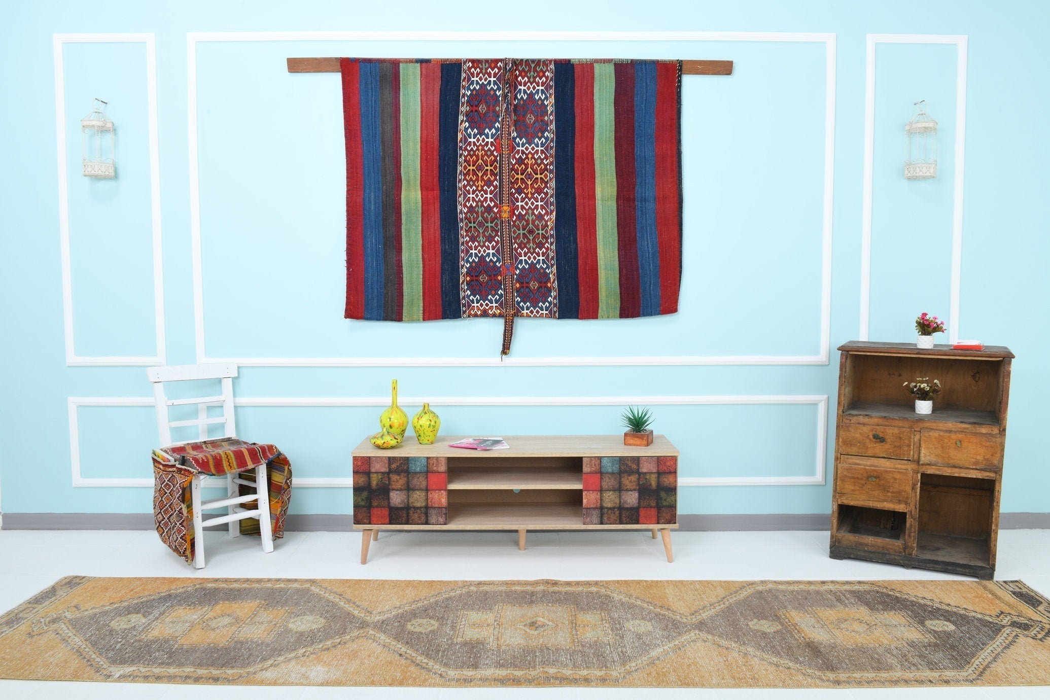 Turkish Vintage Runner Rug 2’11’ x 12’10’
