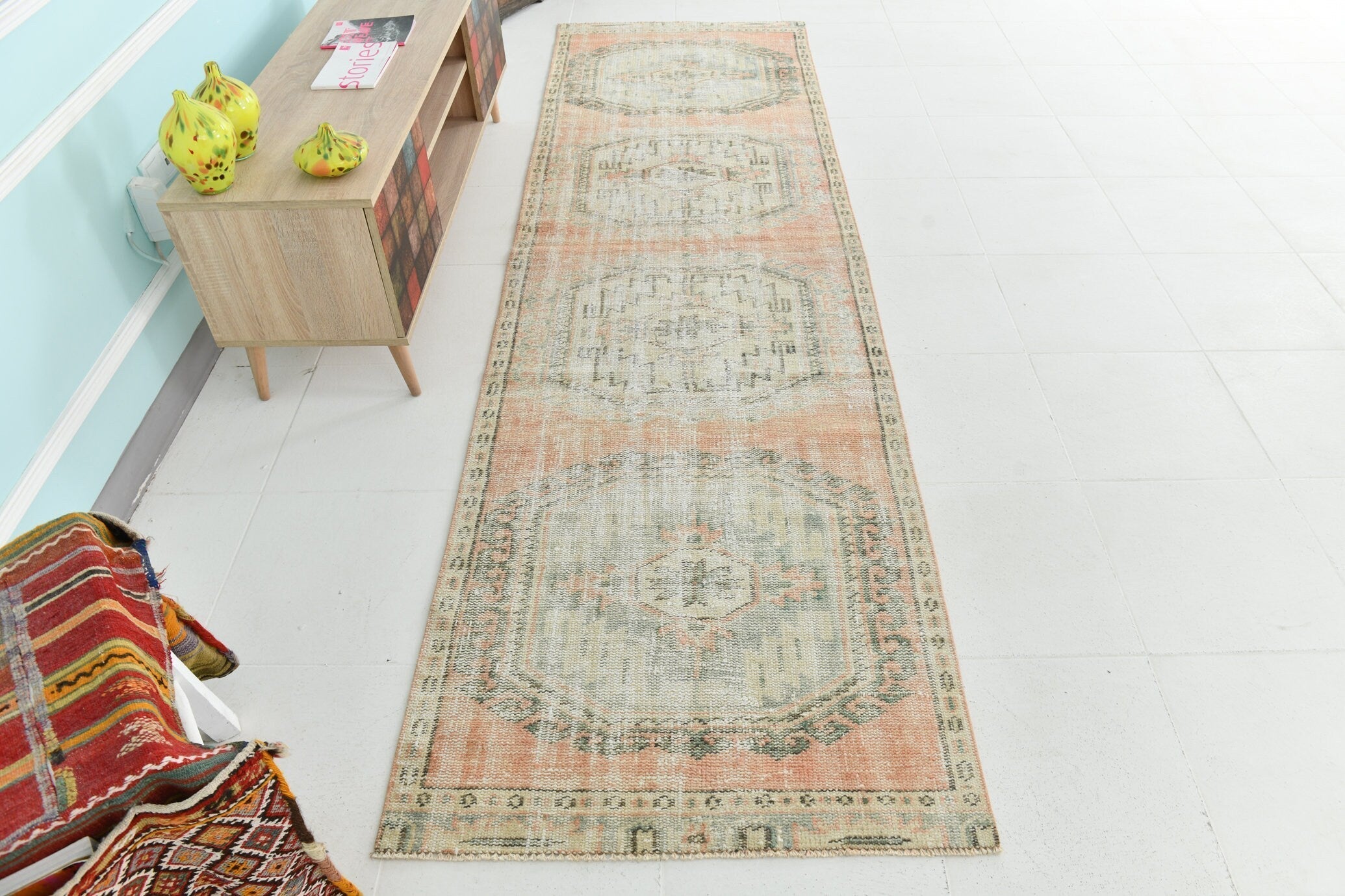 Turkish Vintage Runner Rug 2’12’ x 10’5’