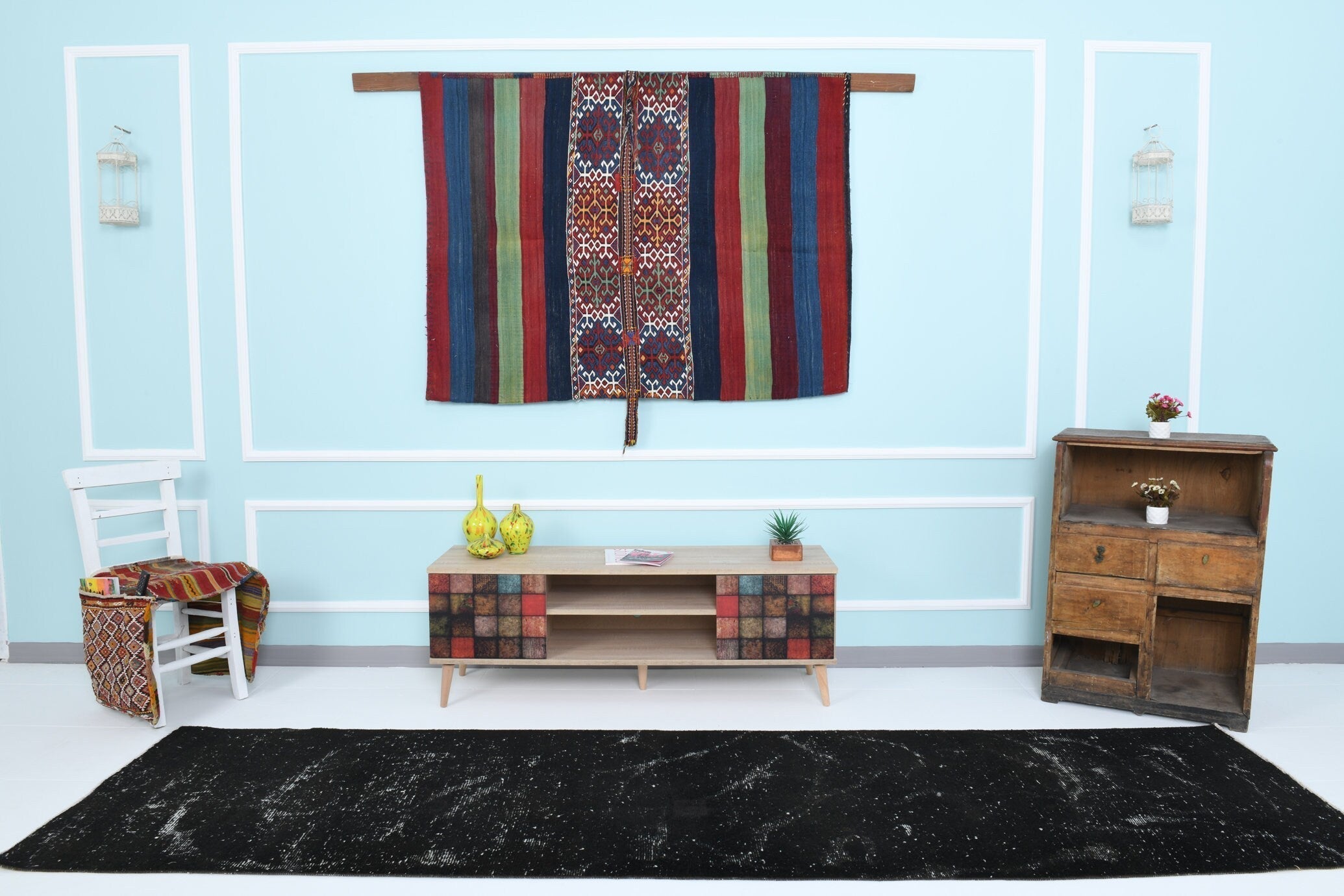 Turkish Vintage Runner Rug 2’12’ x 11’3’