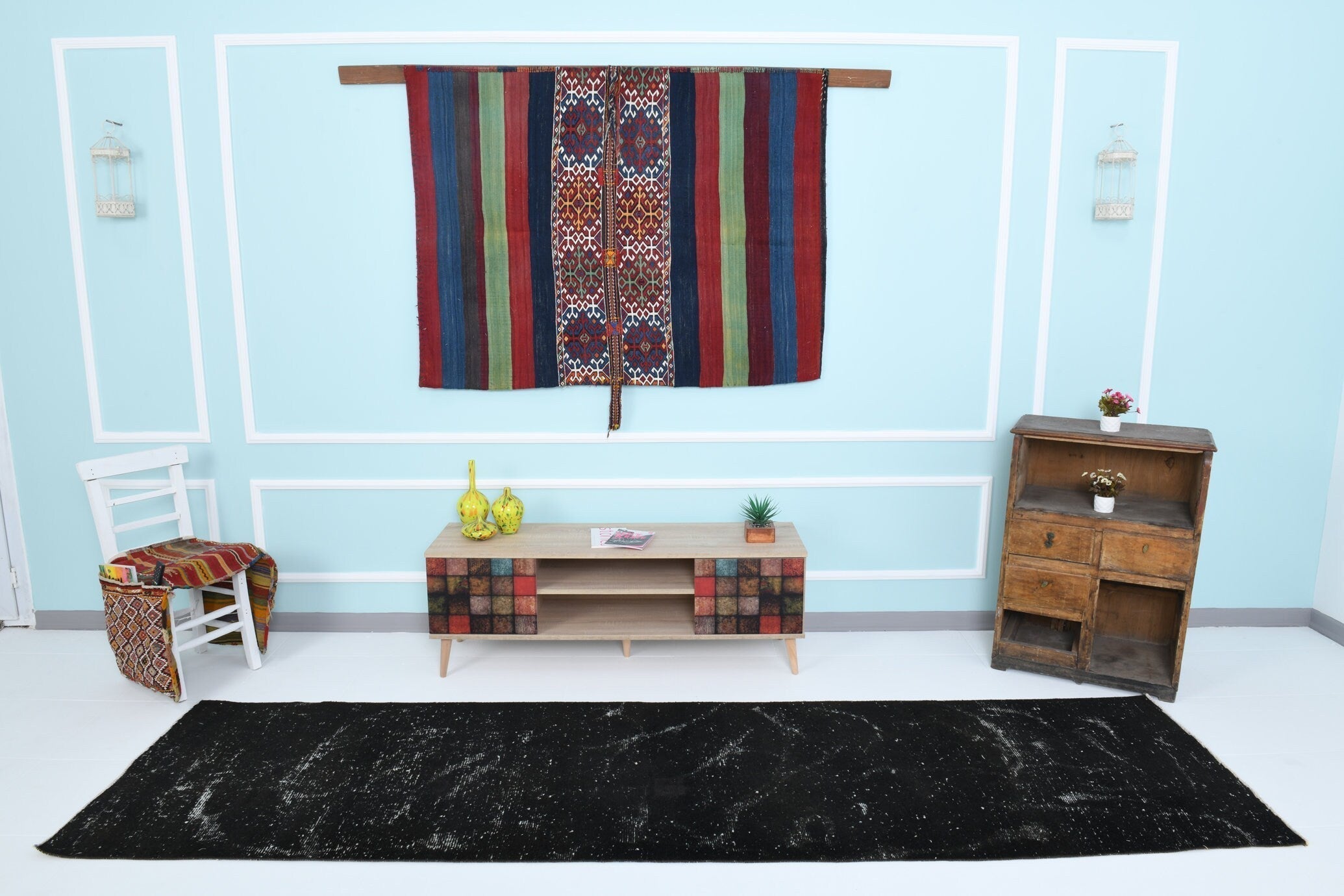 Turkish Vintage Runner Rug 2’12’ x 11’3’