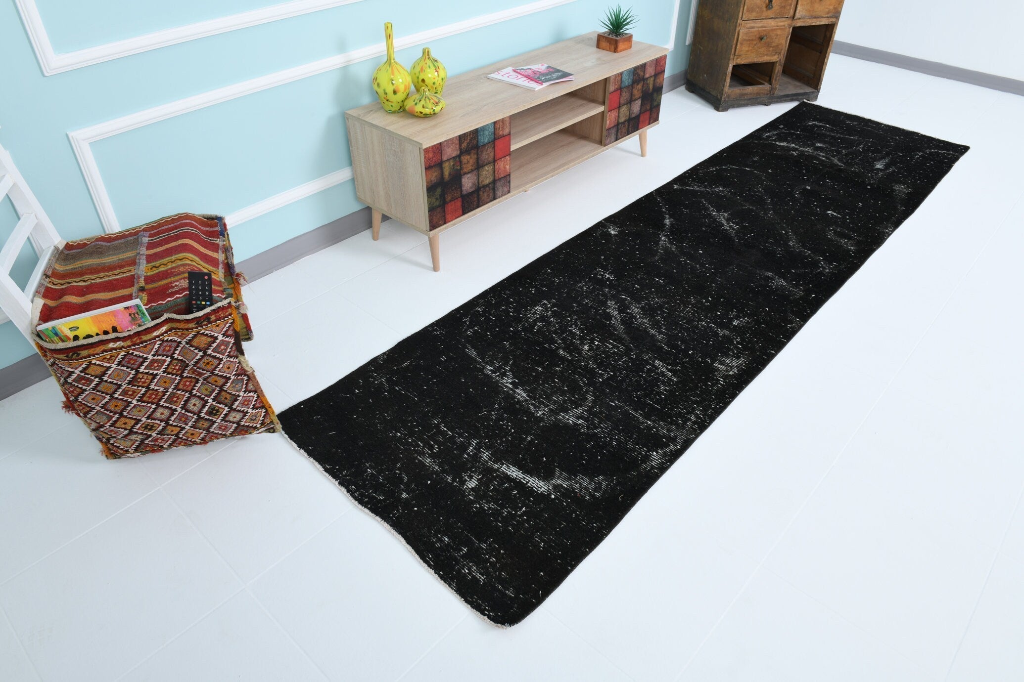 Turkish Vintage Runner Rug 2’12’ x 11’3’