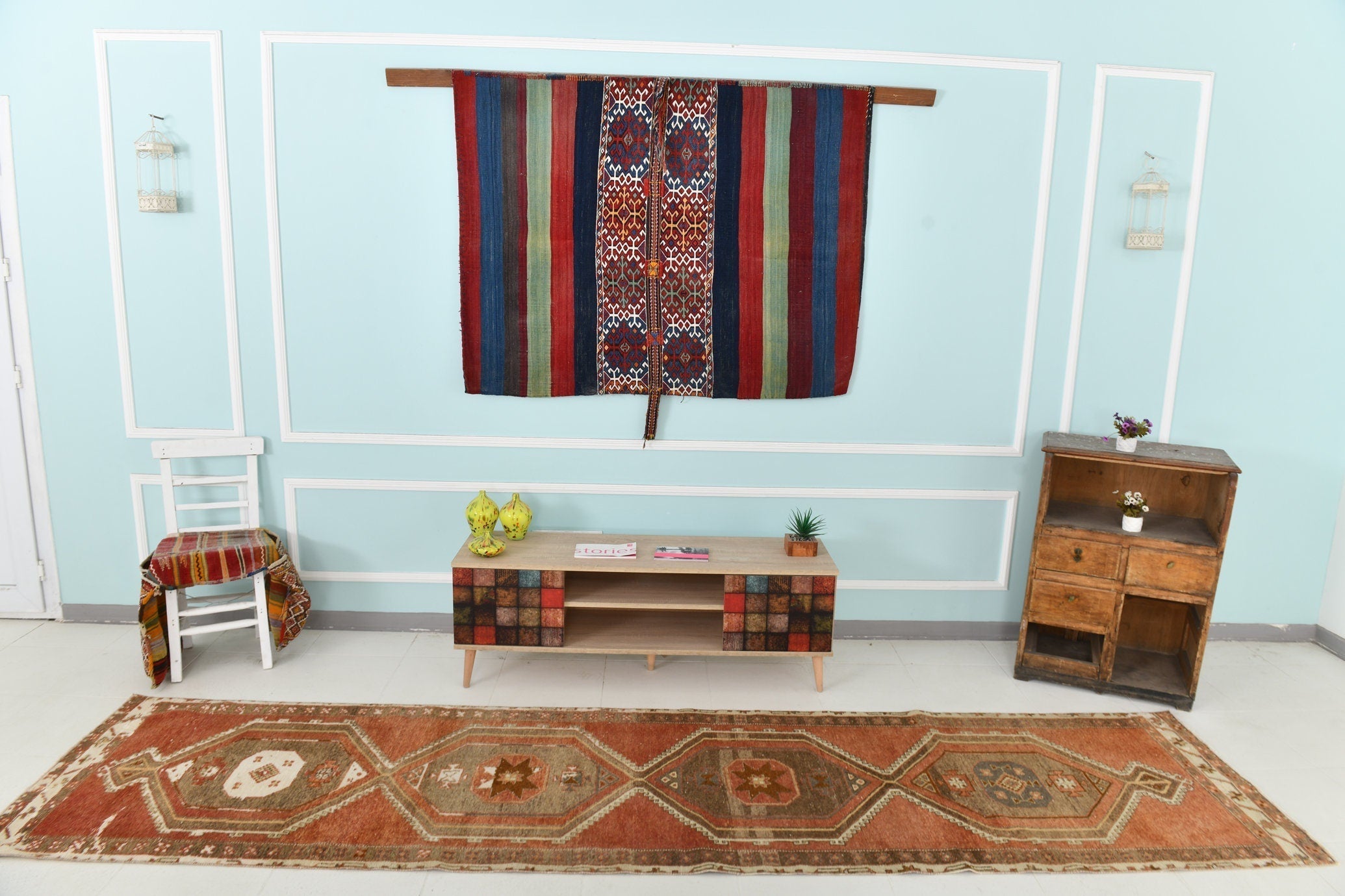 Turkish Vintage Runner Rug 2’12’’ x 12’5’’