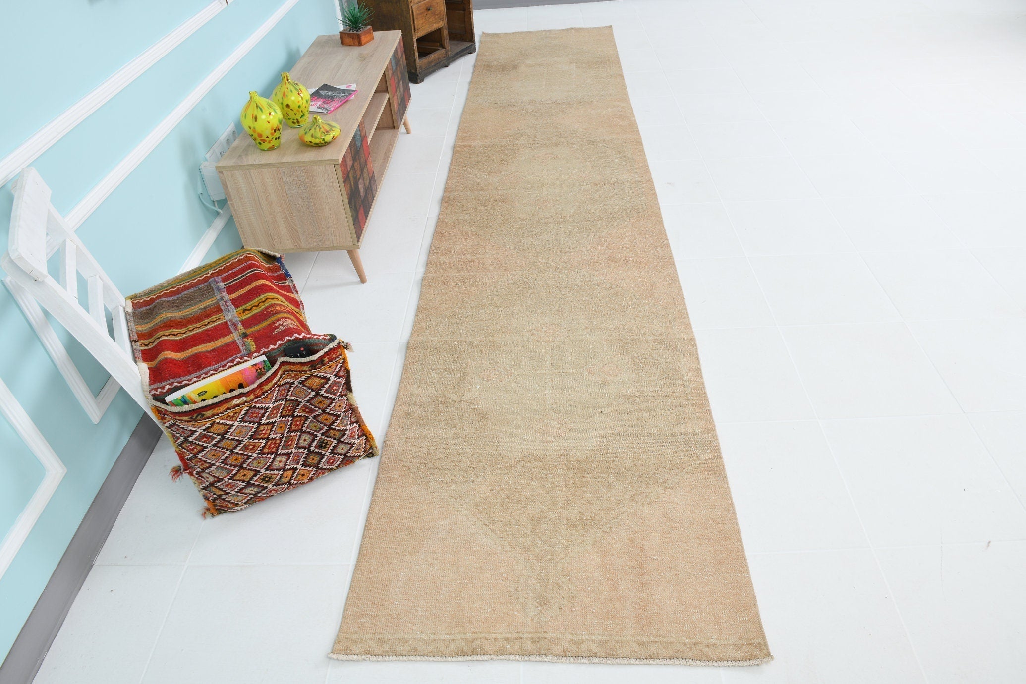 Turkish Vintage Runner Rug 2’12’ x 14’4’