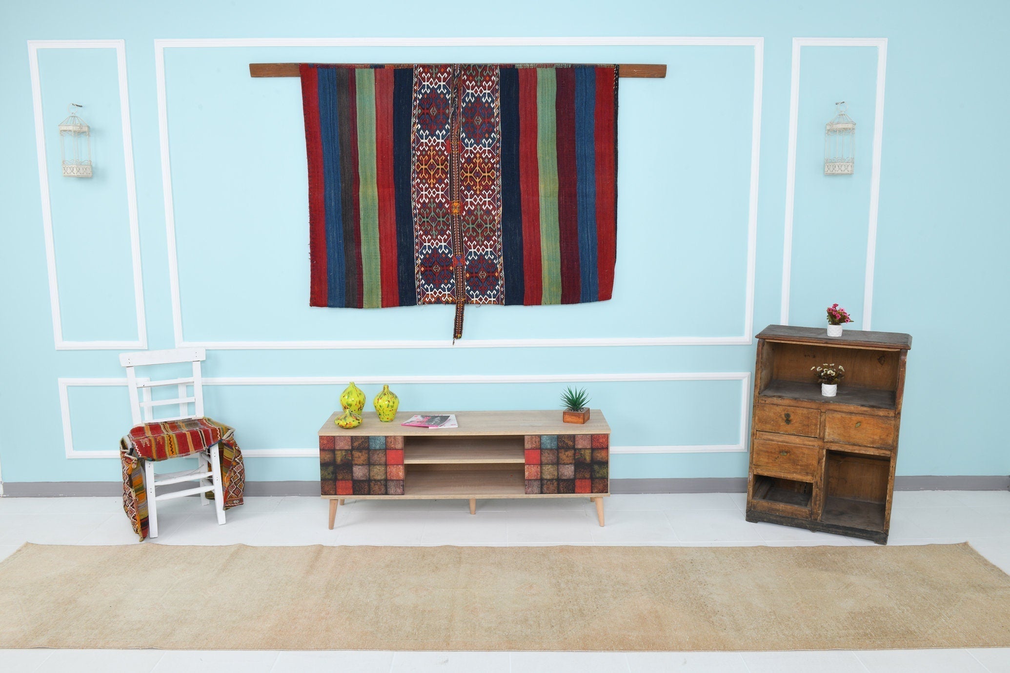 Turkish Vintage Runner Rug 2’12’ x 14’4’