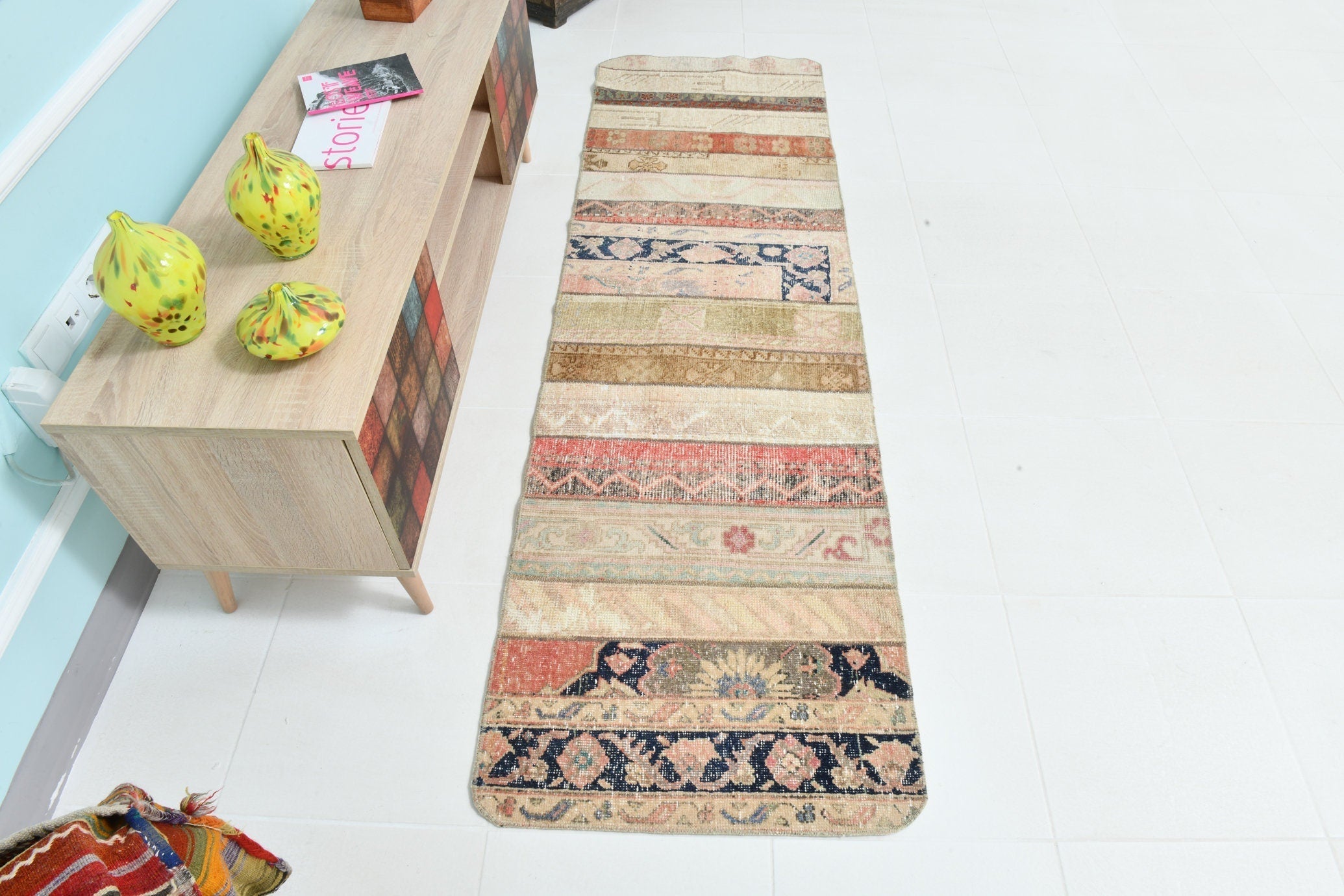 Turkish Vintage Runner Rug 2’2’ x 7’5’