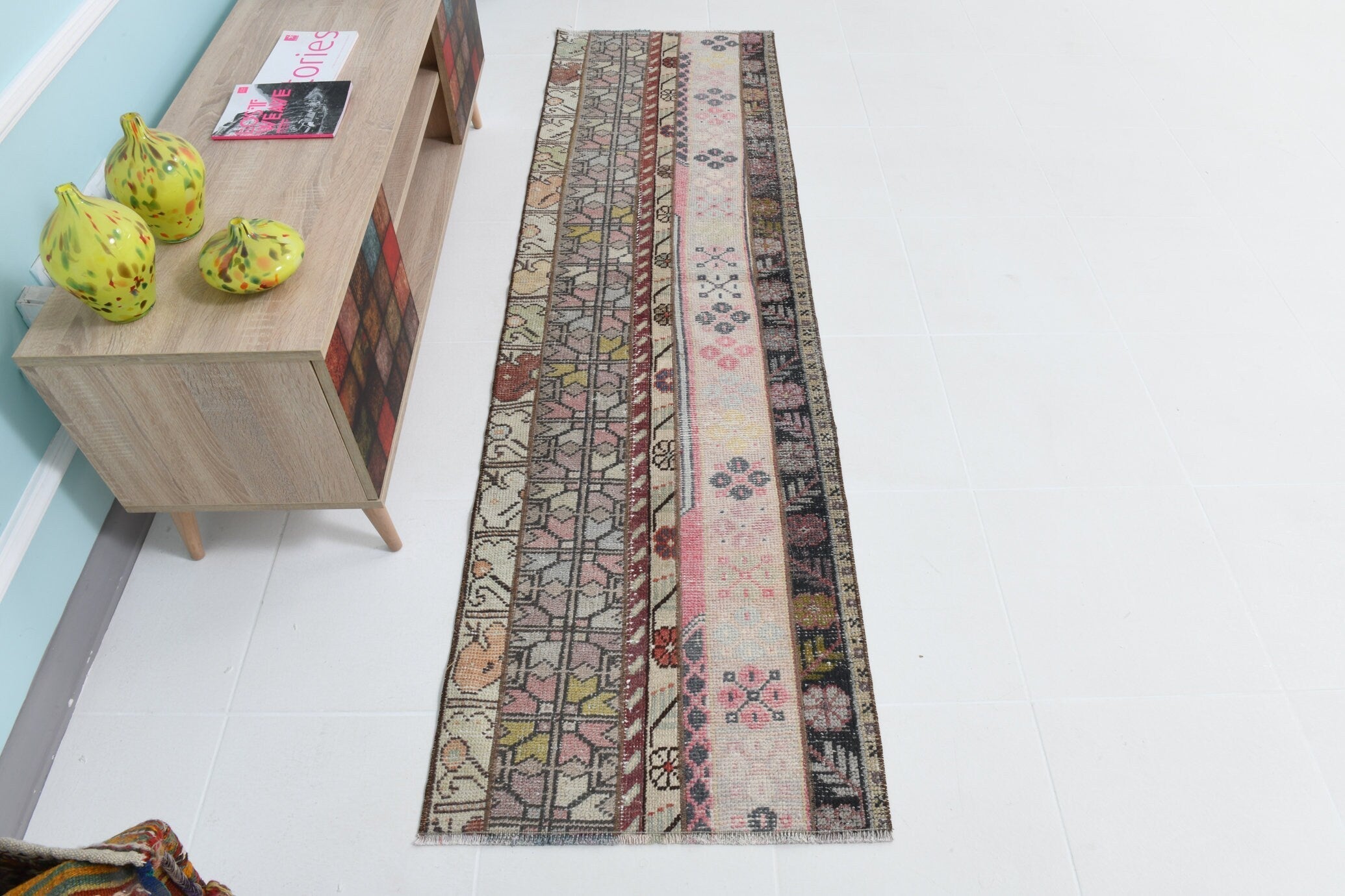 Turkish Vintage Runner Rug 2’2’ x 7’7’