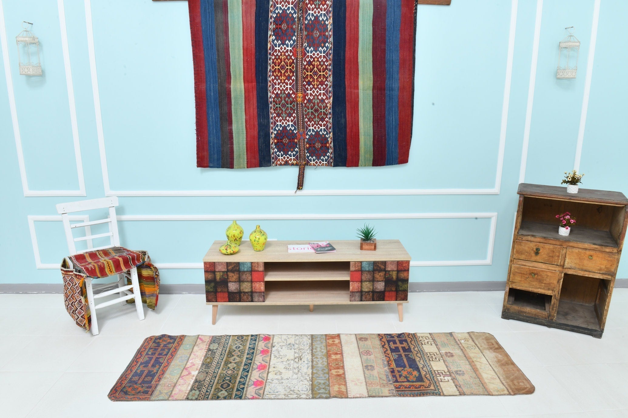 Turkish Vintage Runner Rug 2’2’ x 7’8’