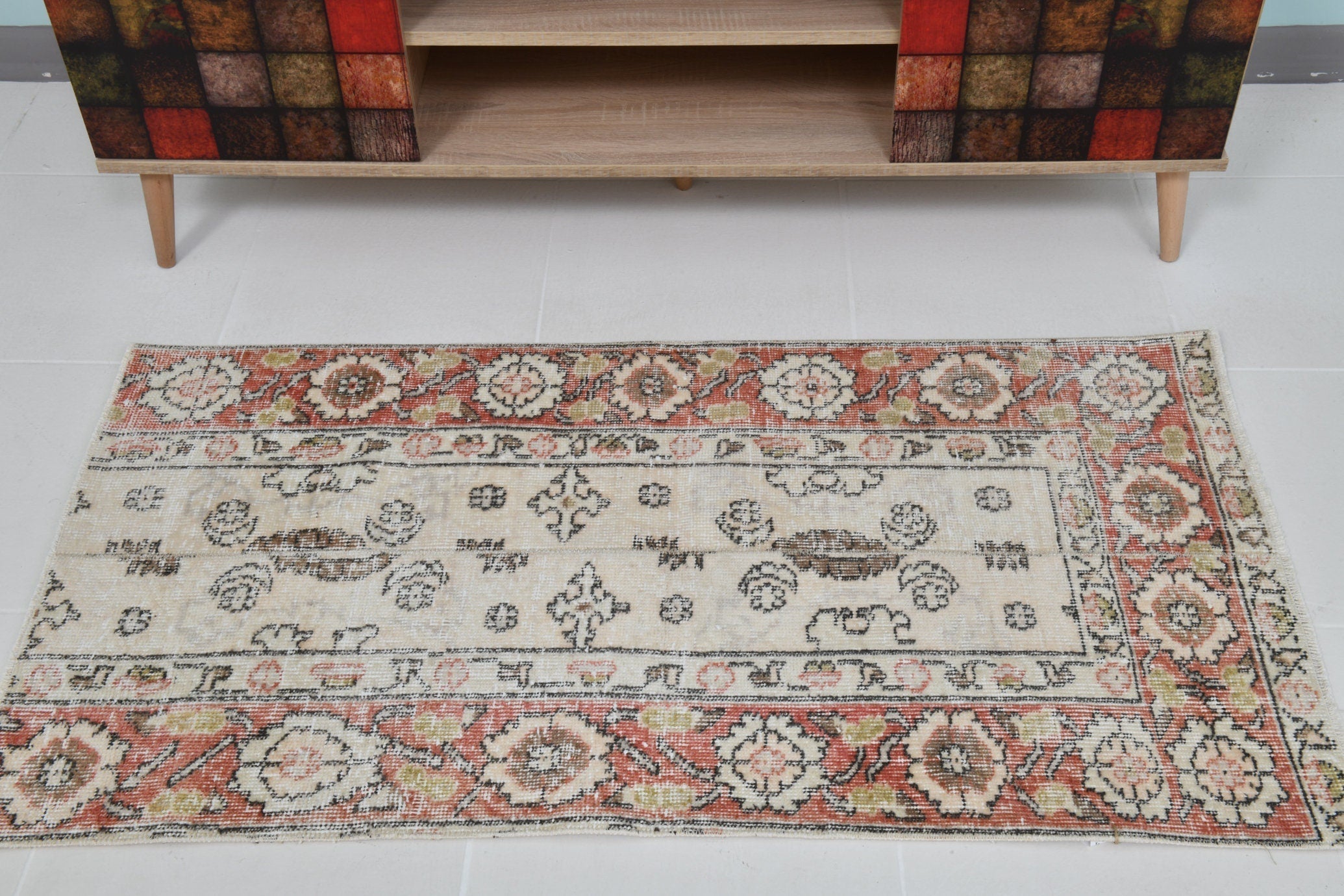 Turkish Vintage Runner Rug 2’4’ x 4’4’