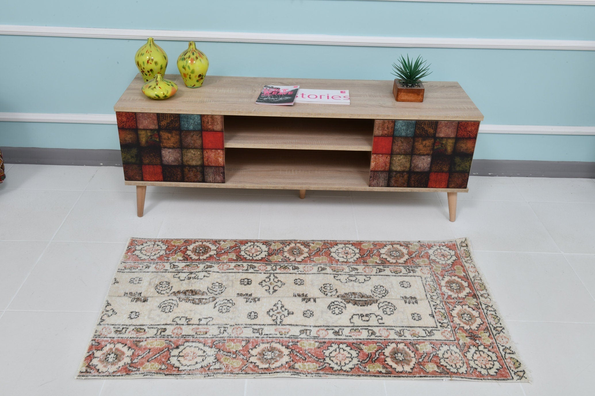 Turkish Vintage Runner Rug 2’4’ x 4’4’