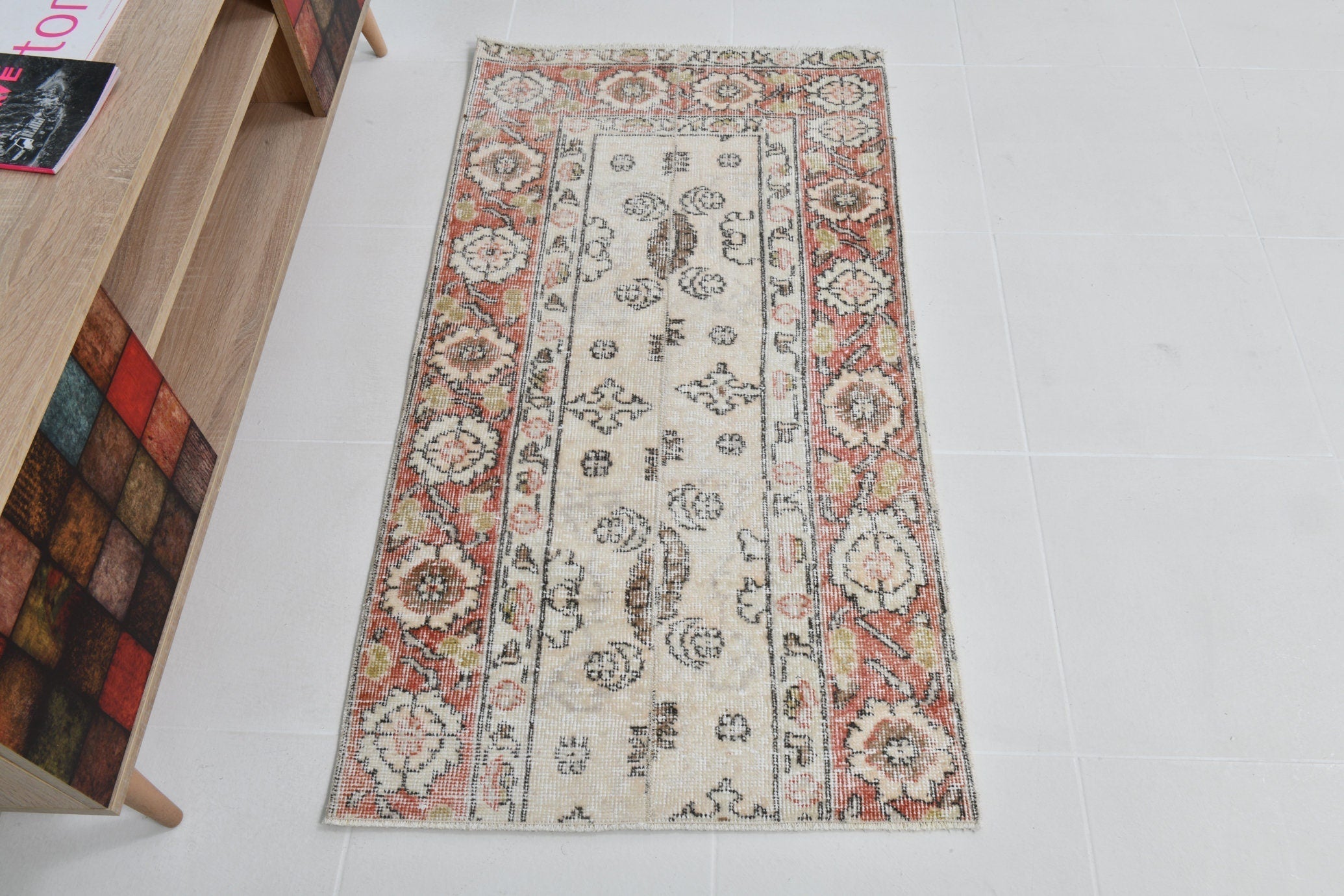 Turkish Vintage Runner Rug 2’4’ x 4’4’