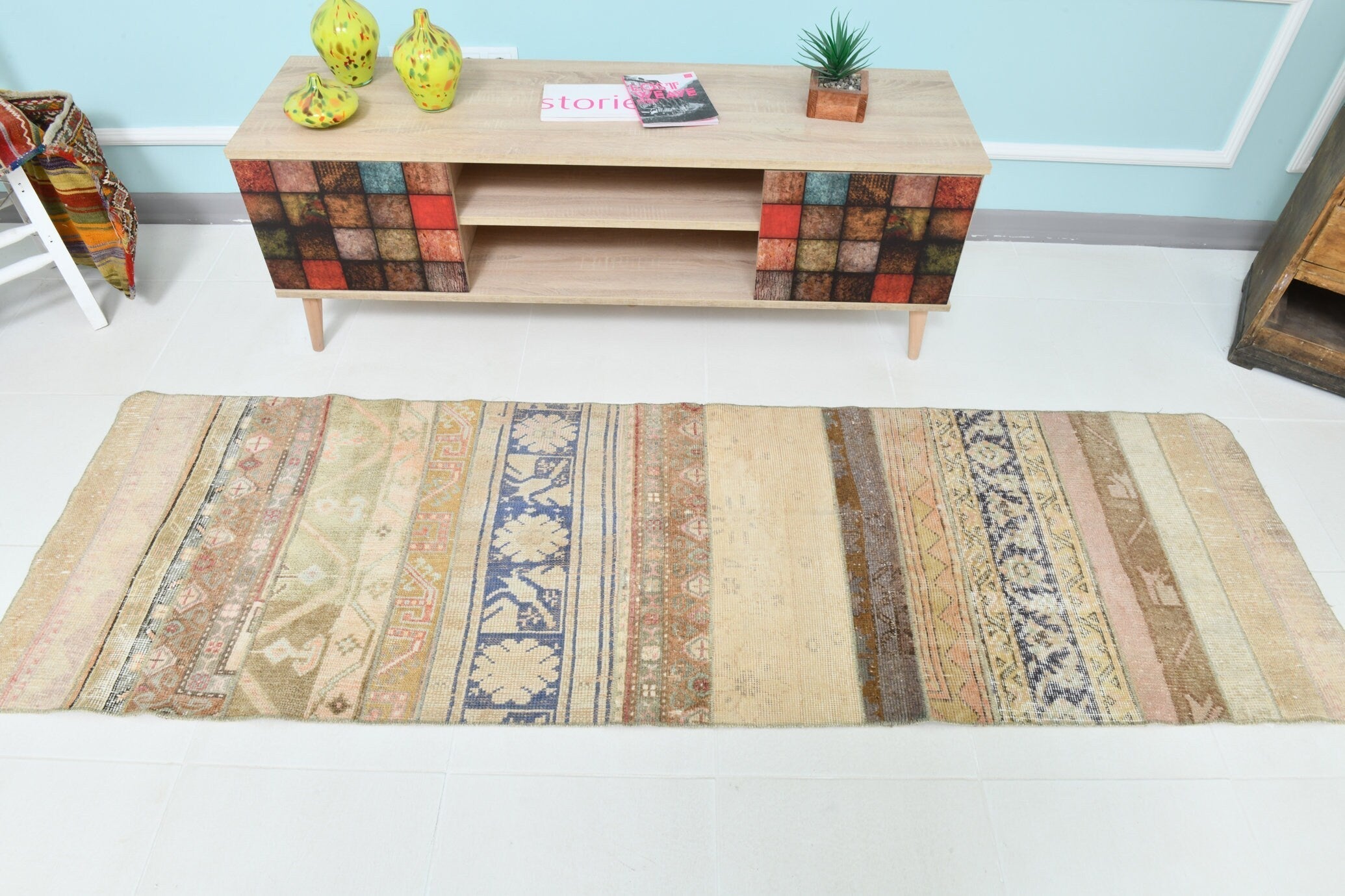 Turkish Vintage Runner Rug 2’4’ x 7’9’