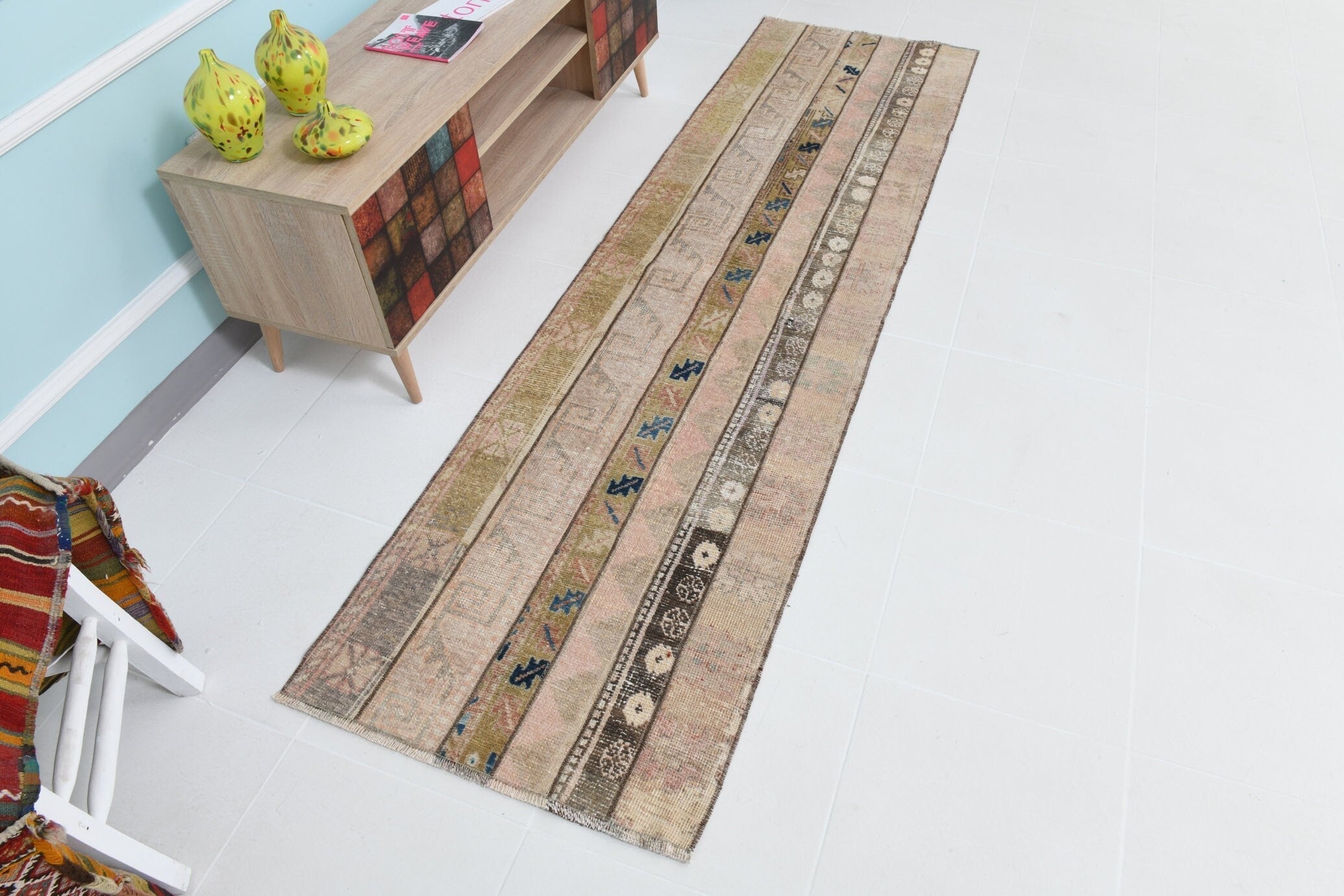Turkish Vintage Runner Rug 2’4’ x 8’5’