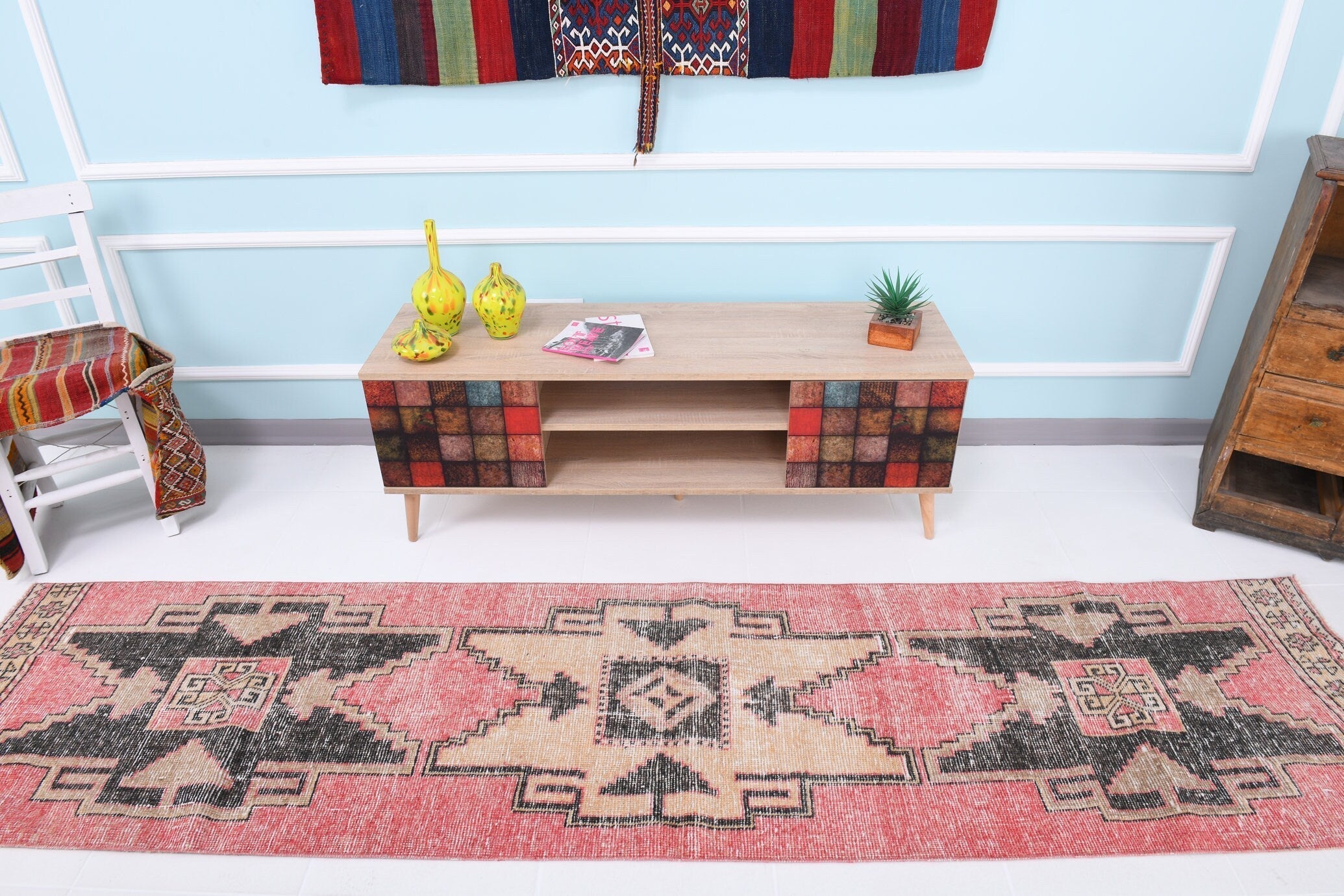 Turkish Vintage Runner Rug 2’5’’ x 10’4’’