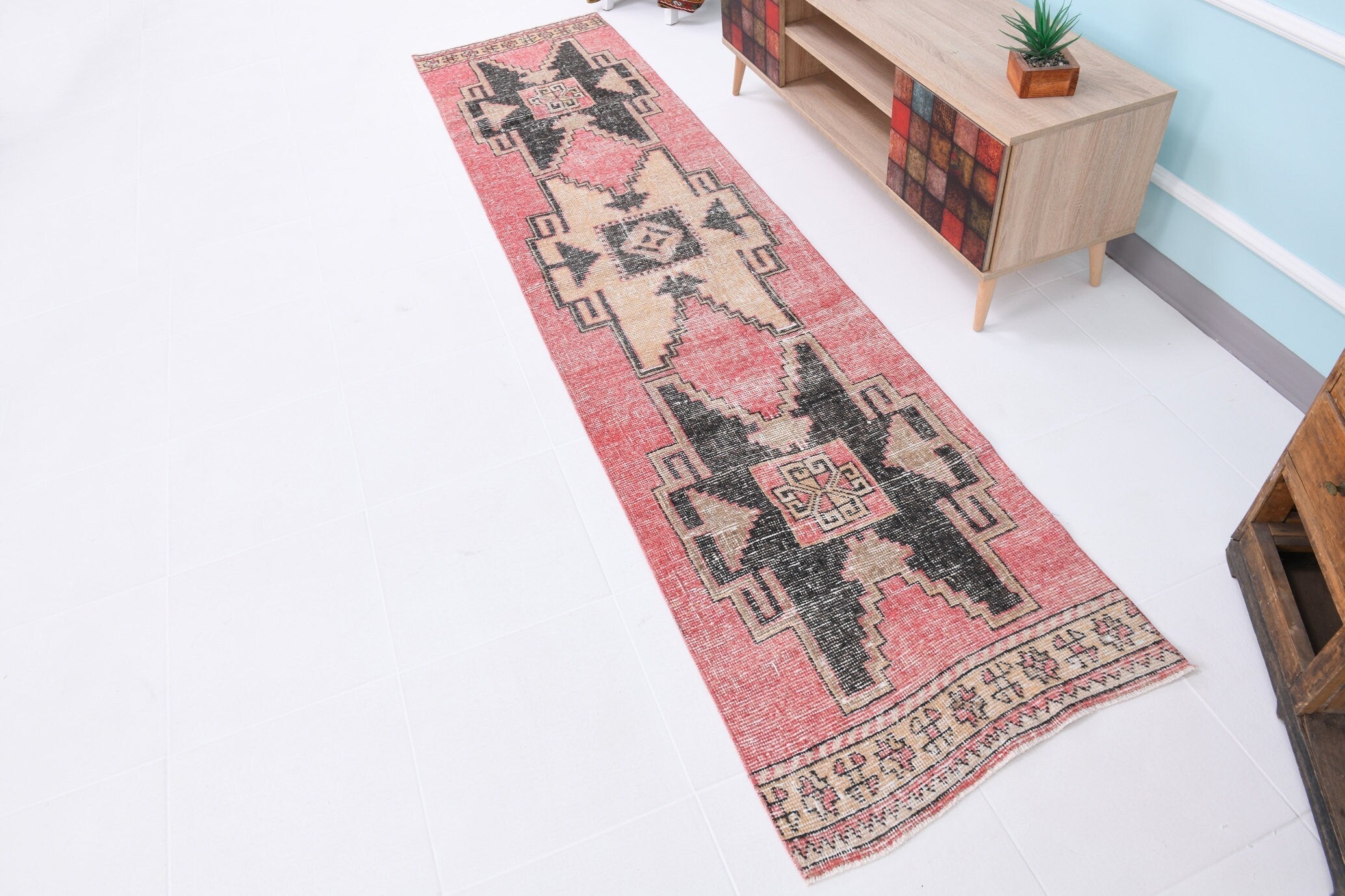 Turkish Vintage Runner Rug 2’5’’ x 10’4’’