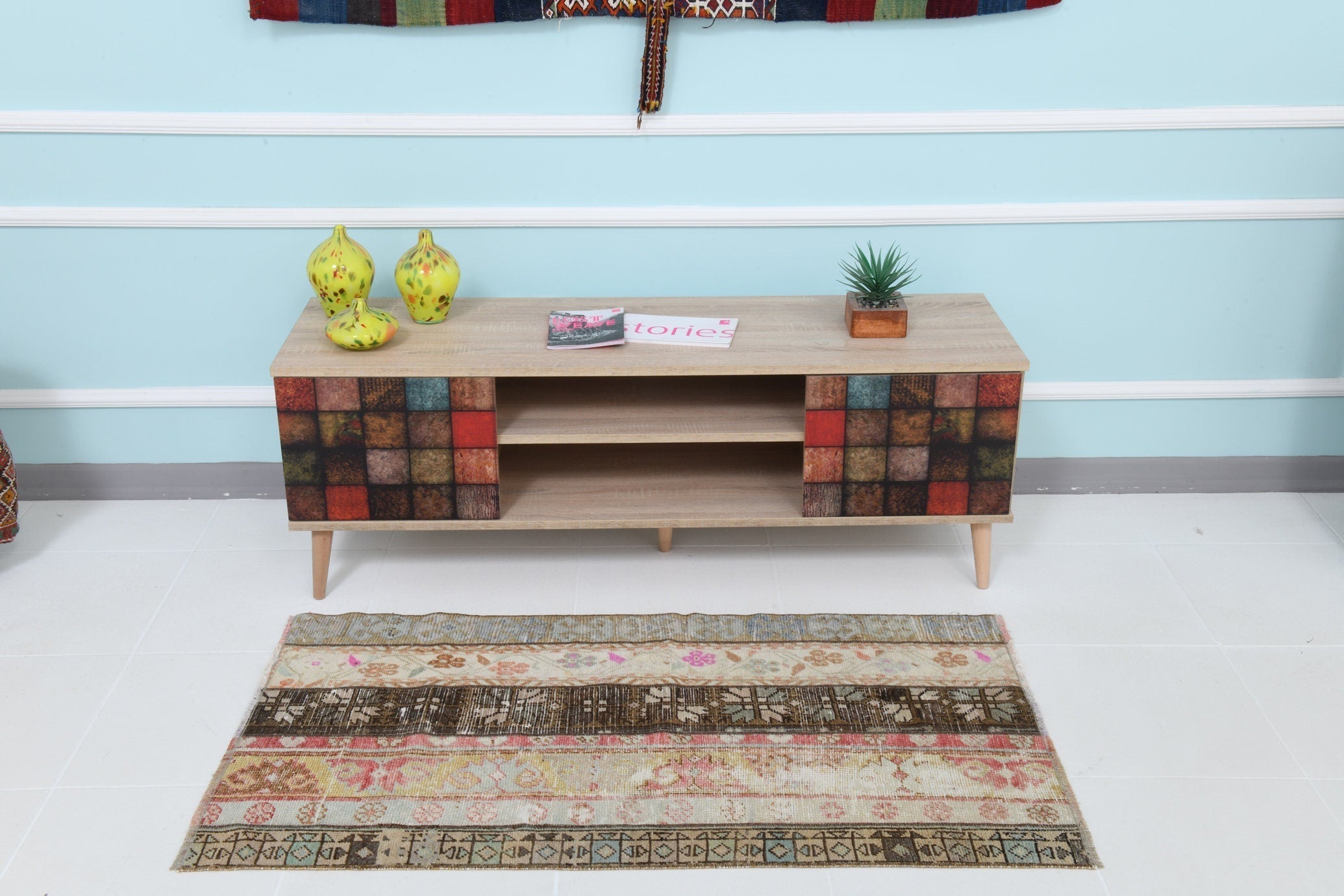 Turkish Vintage Runner Rug 2’5’ x 4’6’
