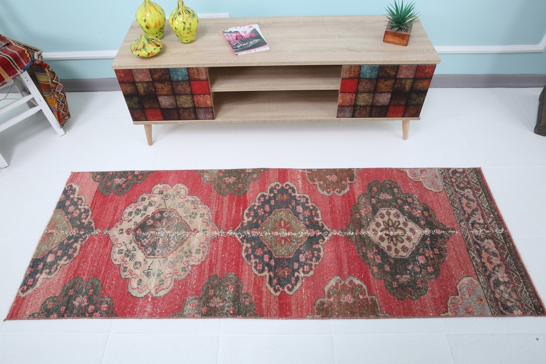 Turkish Vintage Runner Rug 2’5’ x 6’8’