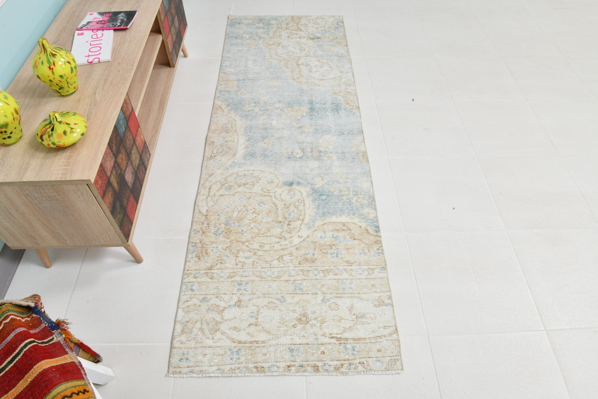 Turkish Vintage Runner Rug 2’5’ x 7’2’