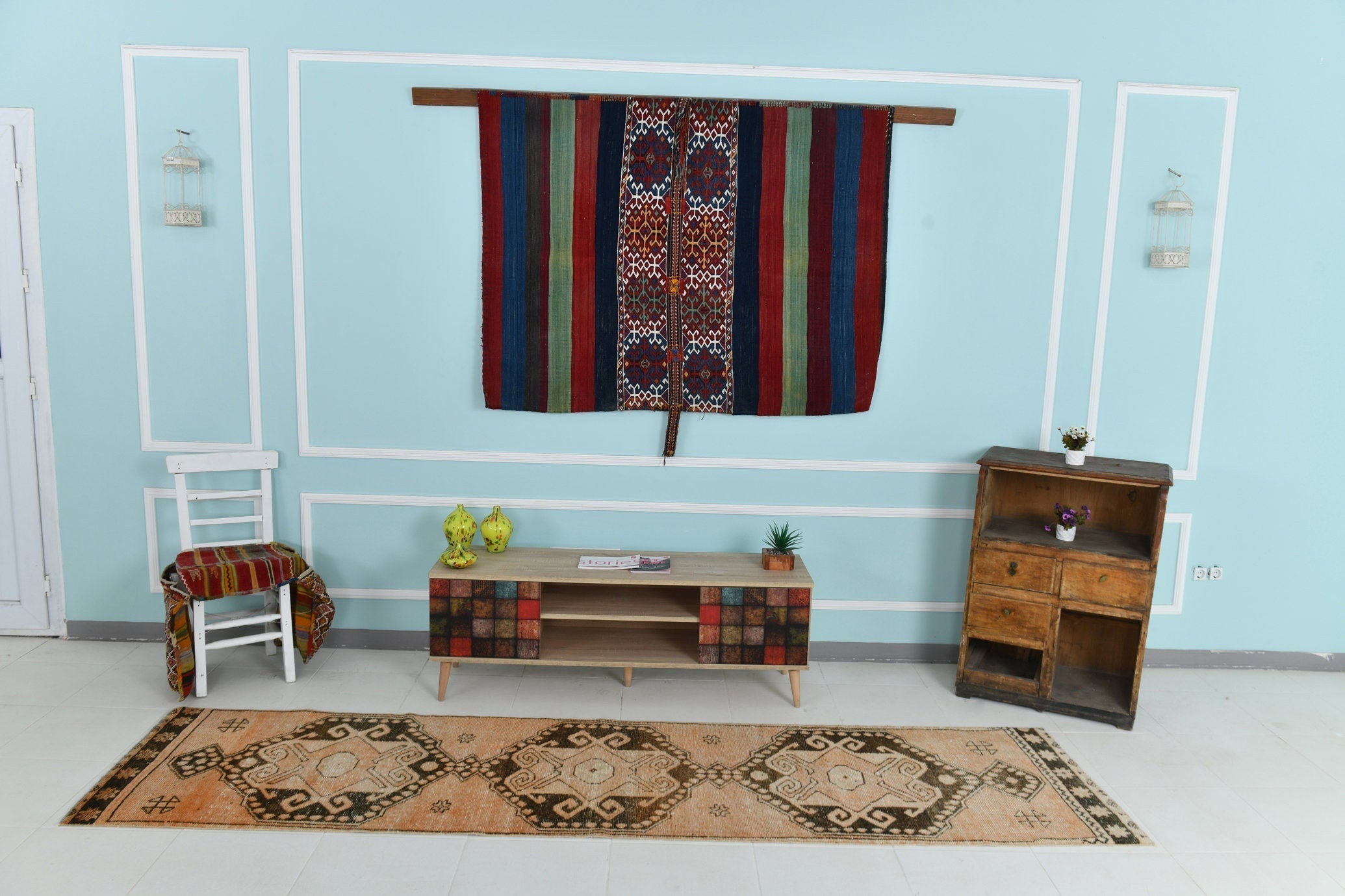 Turkish Vintage Runner Rug 2’7’’ x 10’4’’