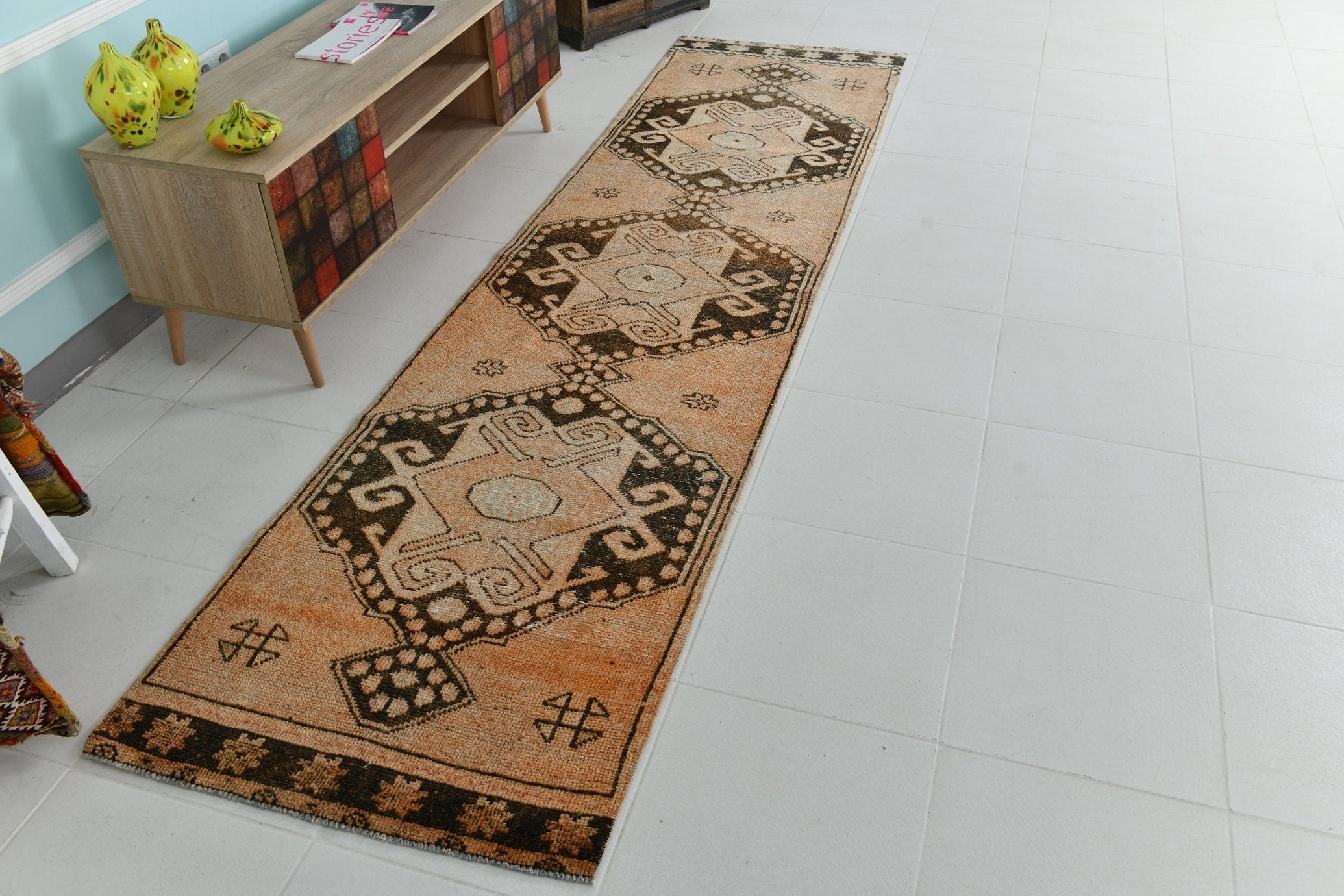 Turkish Vintage Runner Rug 2’7’’ x 10’4’’
