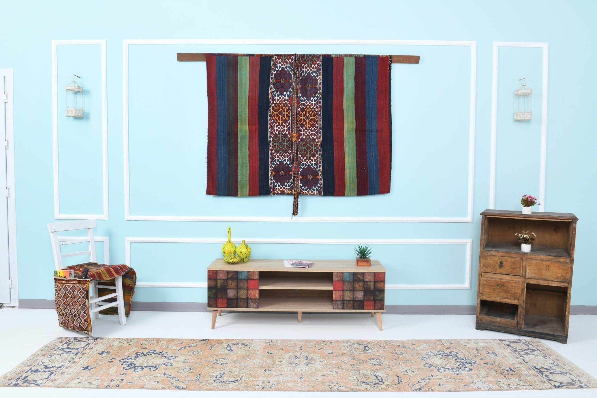 Turkish Vintage Runner Rug 2’7’ x 11’10’