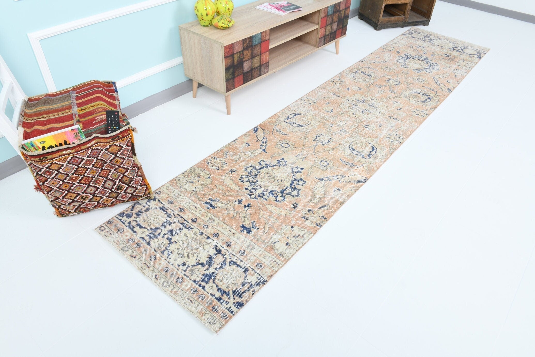 Turkish Vintage Runner Rug 2’7’ x 11’10’
