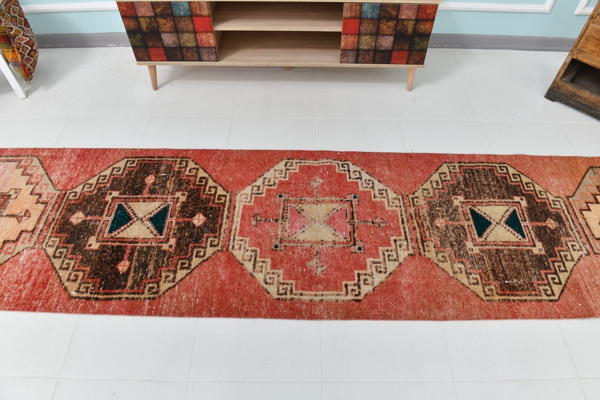 Turkish Vintage Runner Rug 2’7’’ x 12’8’’