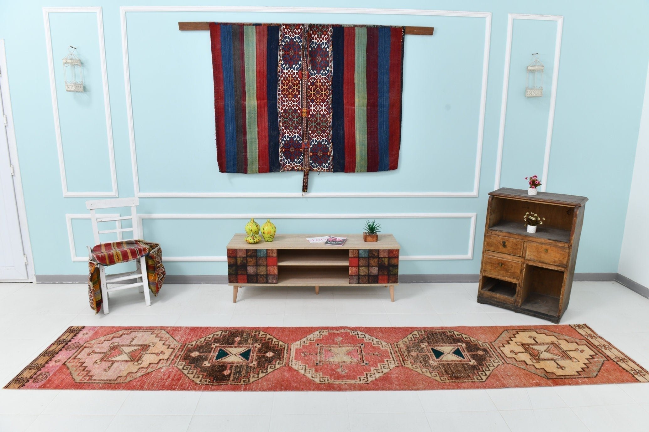 Turkish Vintage Runner Rug 2’7’’ x 12’8’’