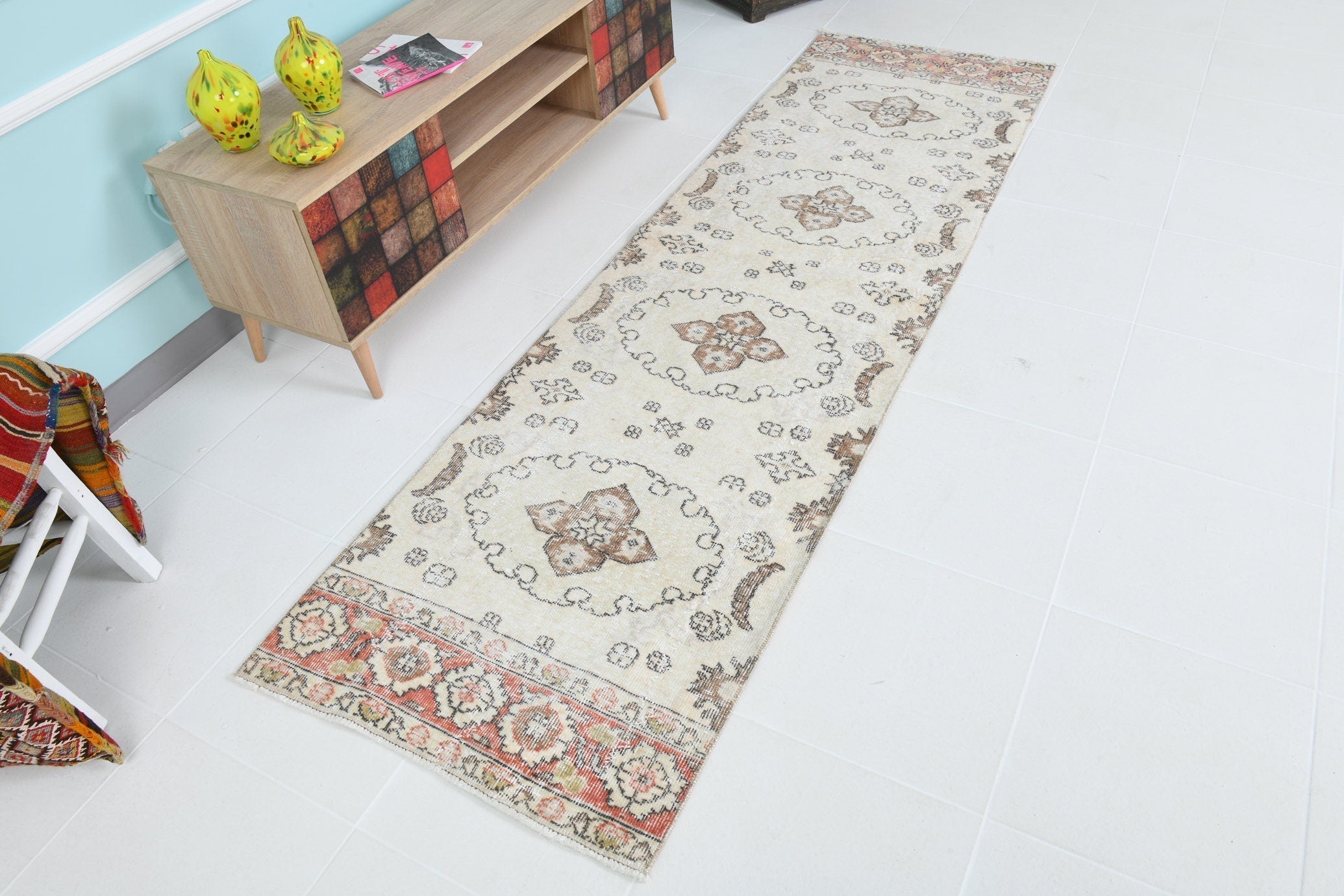 Turkish Vintage Runner Rug 2’7’’ x 8’11’’