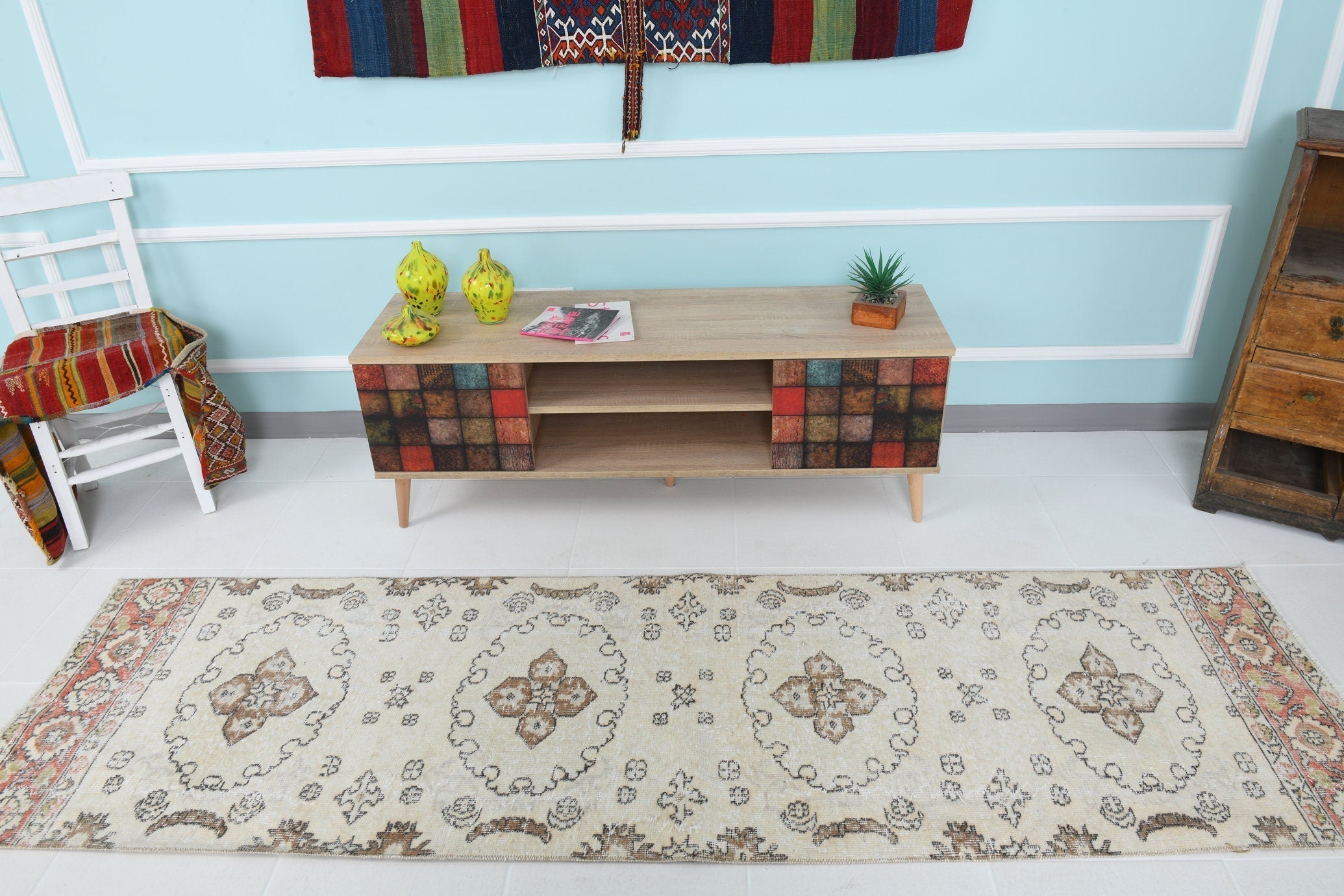 Turkish Vintage Runner Rug 2’7’’ x 8’11’’