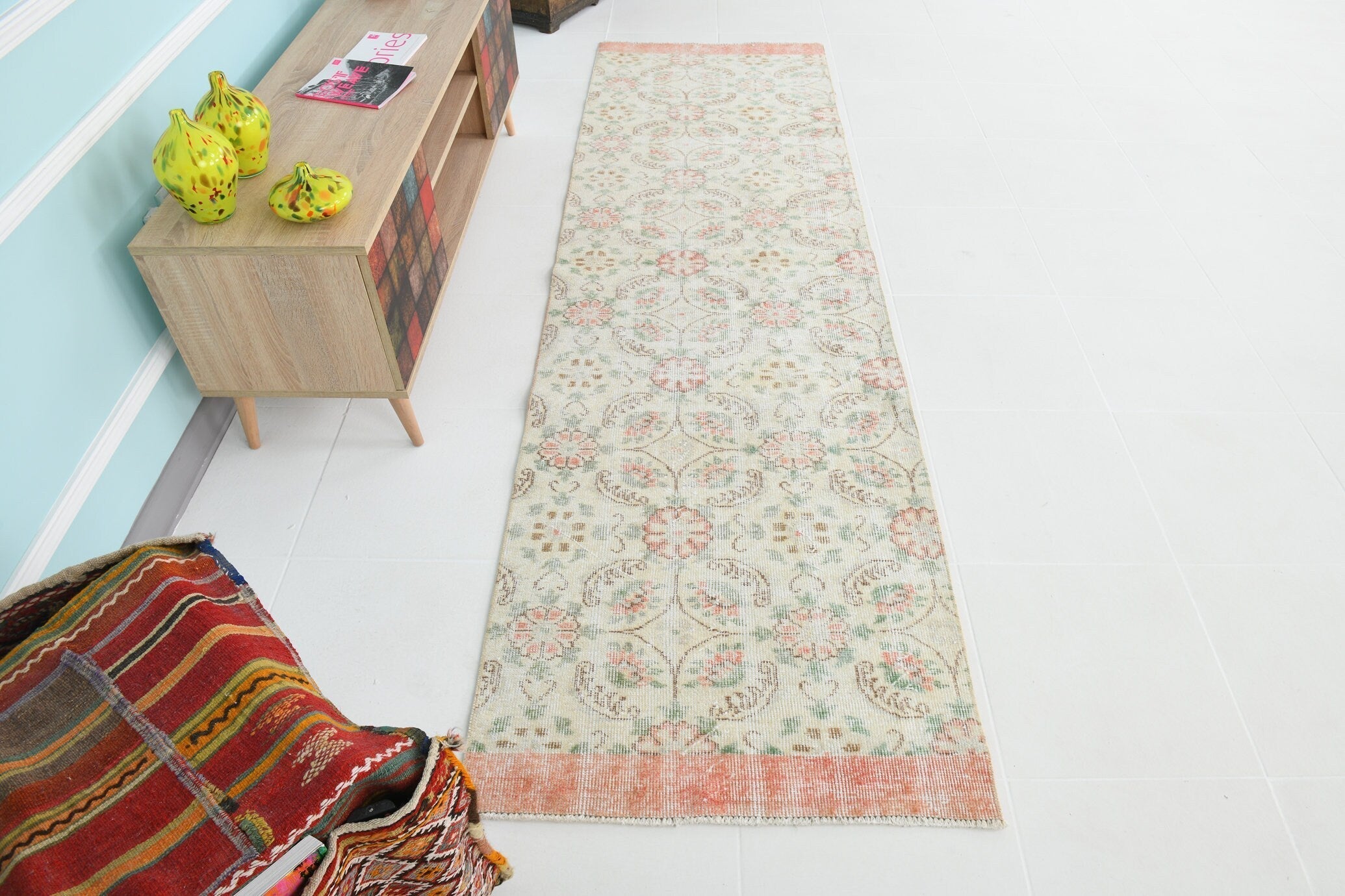 Turkish Vintage Runner Rug 2’7’ x 9’1’