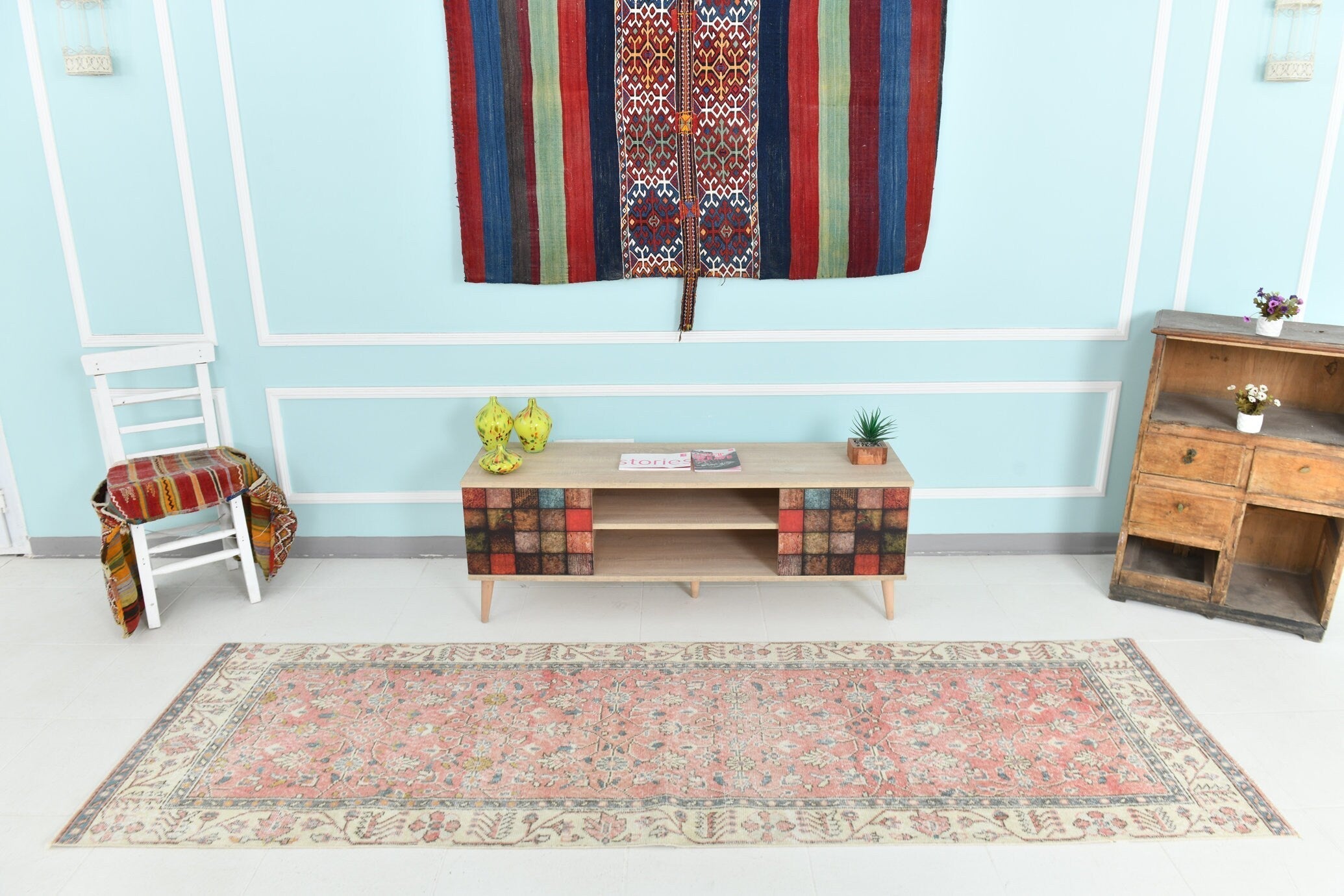 Turkish Vintage Runner Rug 2’7’’ x 9’5’’