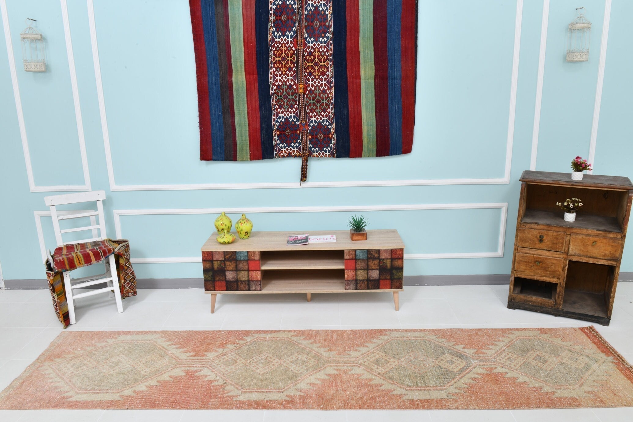 Turkish Vintage Runner Rug 2’8’ x 11’4’