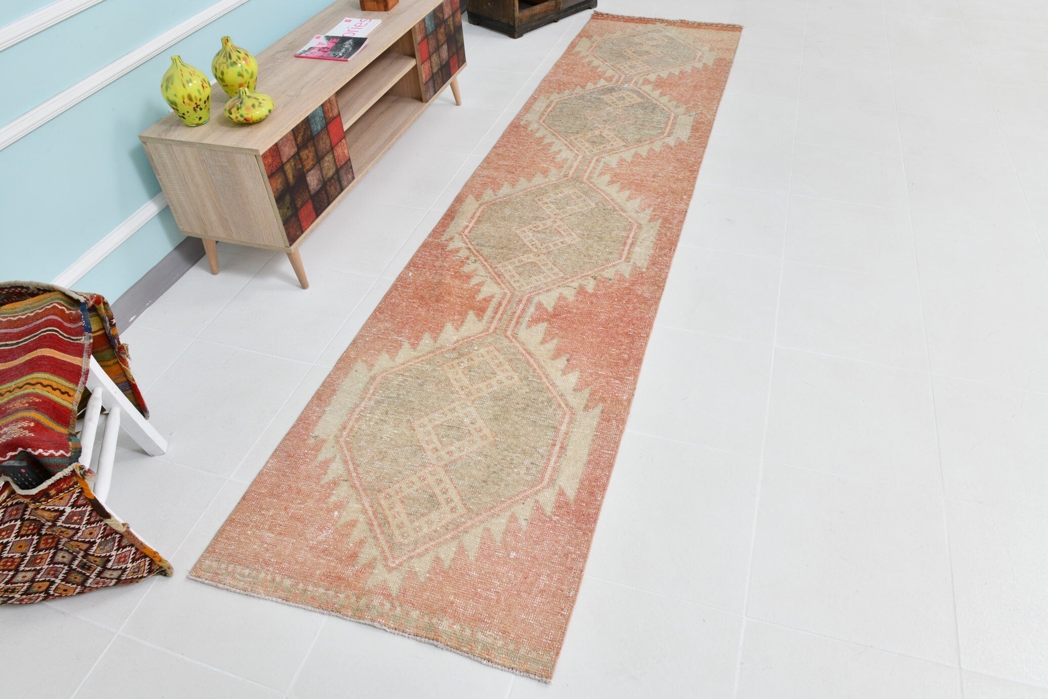 Turkish Vintage Runner Rug 2’8’ x 11’4’