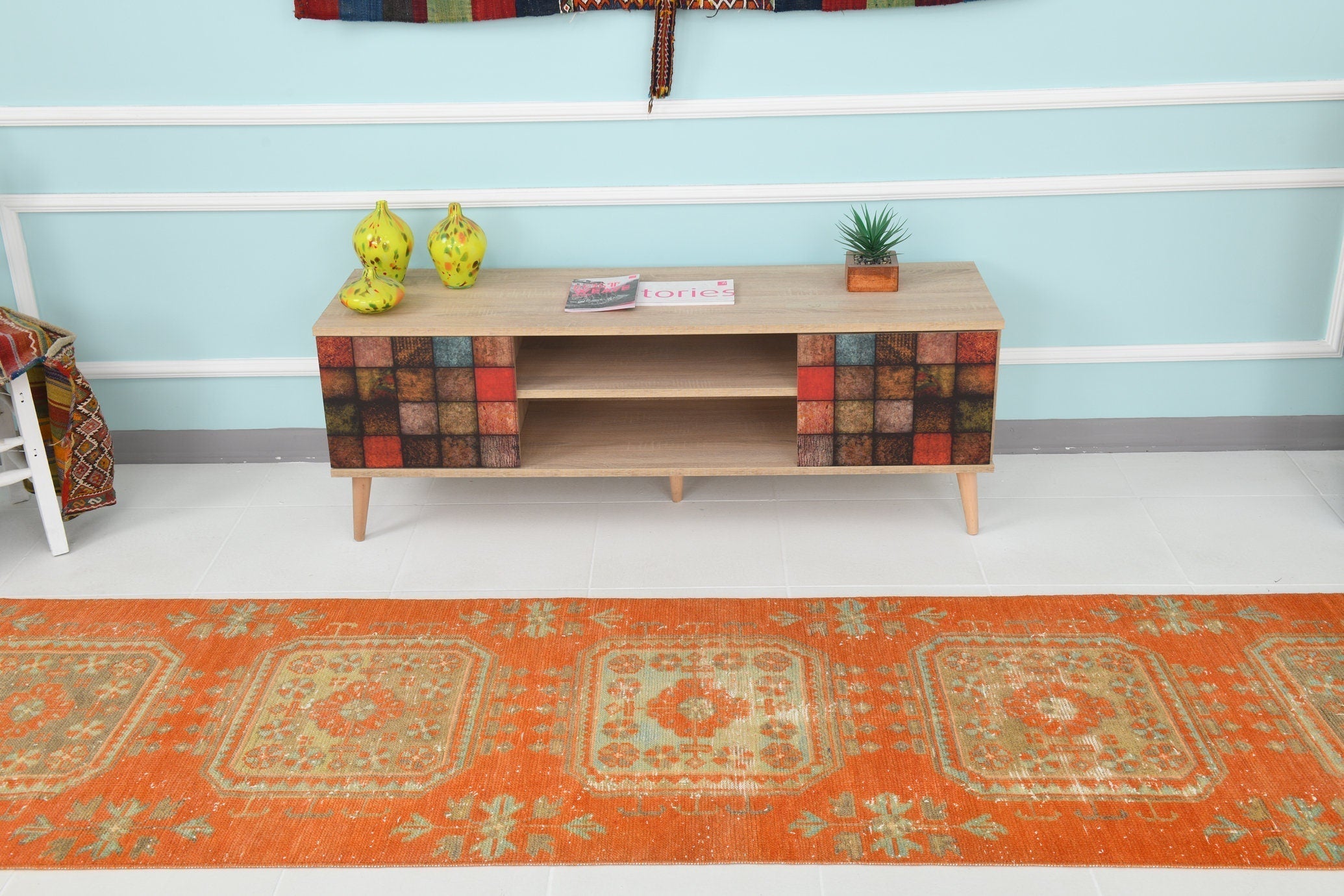Turkish Vintage Runner Rug 2’9’ x 10’5’