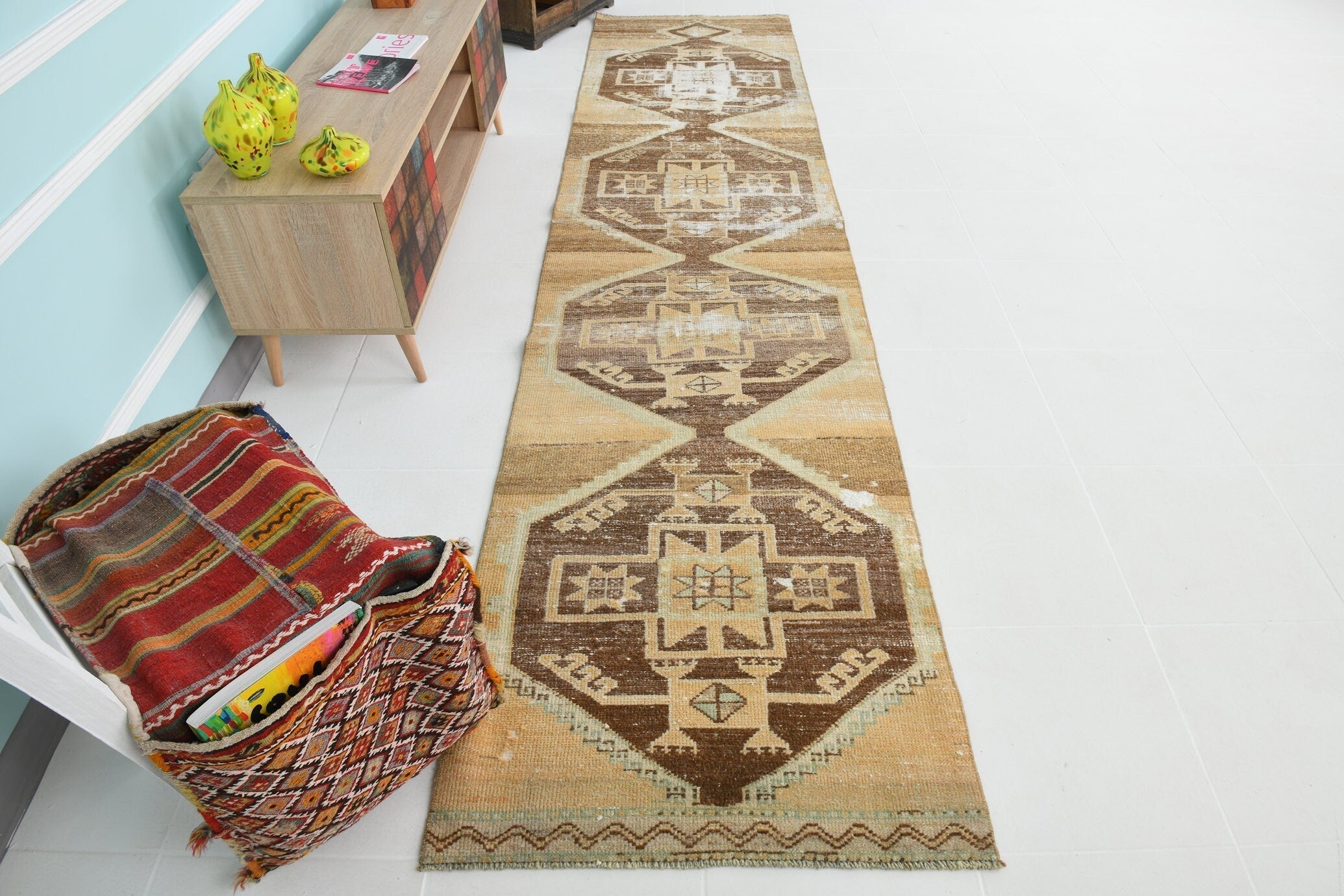 Turkish Vintage Runner Rug 2’9’ x 11’11’