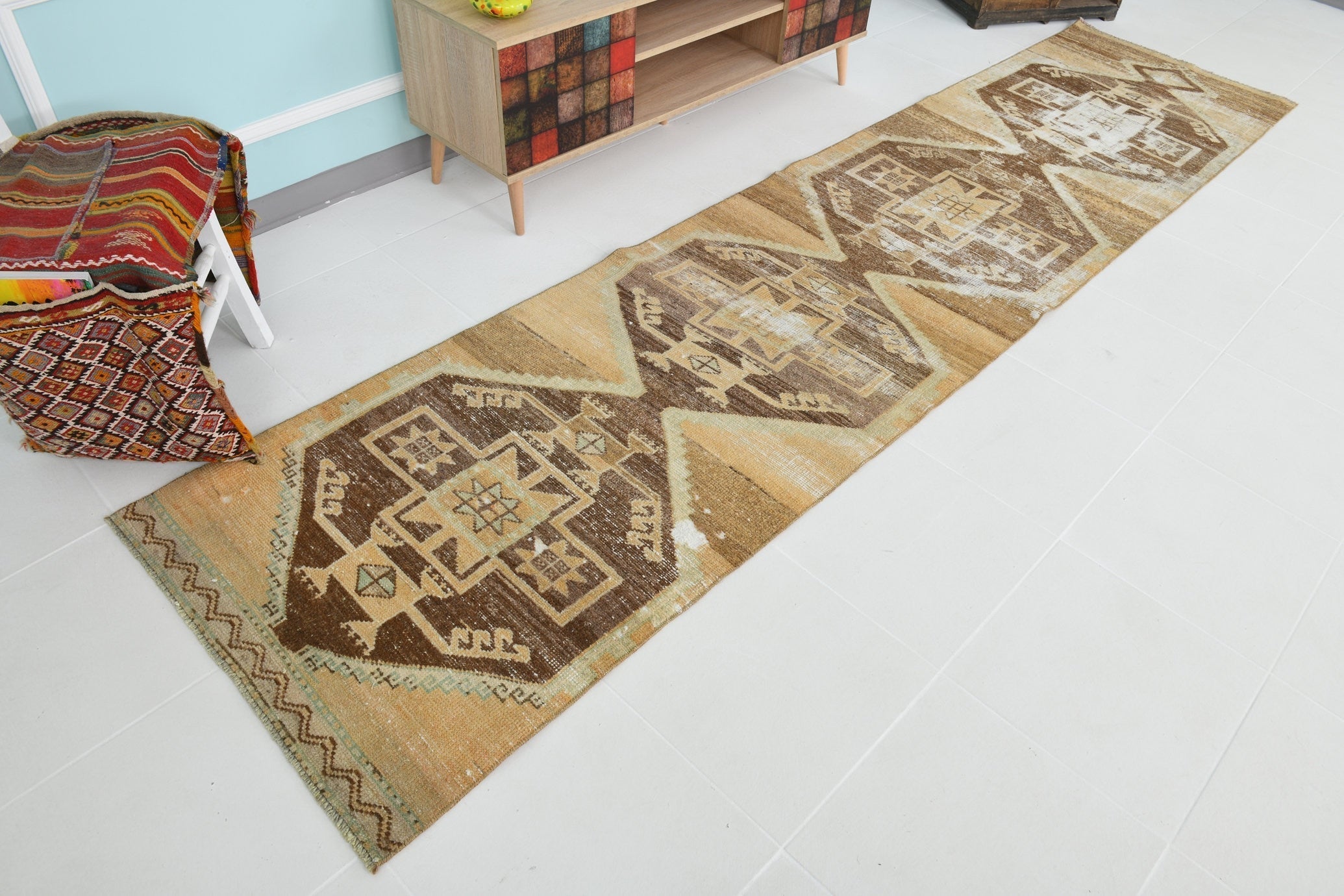 Turkish Vintage Runner Rug 2’9’ x 11’11’